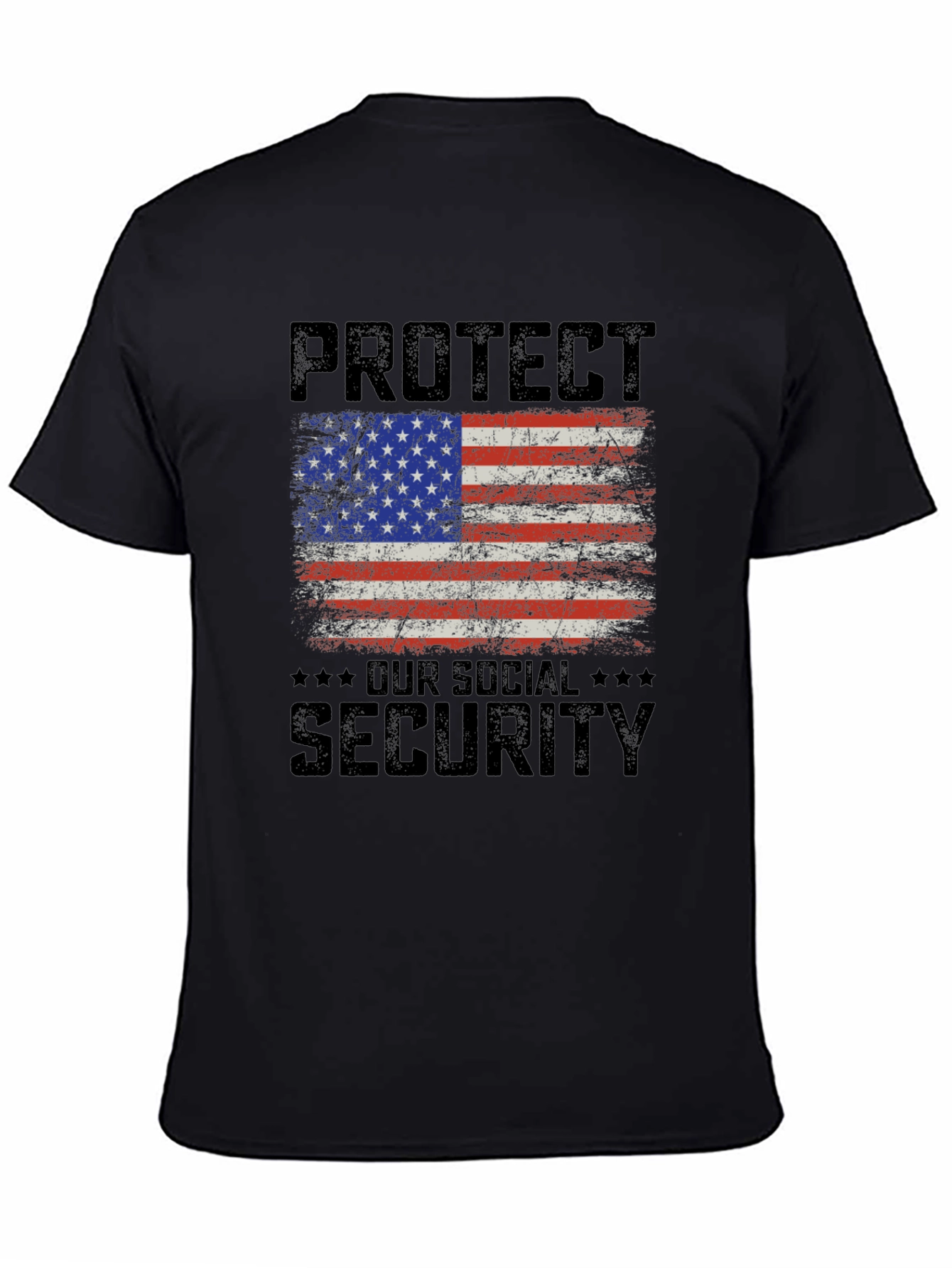 Patriotic Social Security T-Shirt - USA Flag Graphic Tee