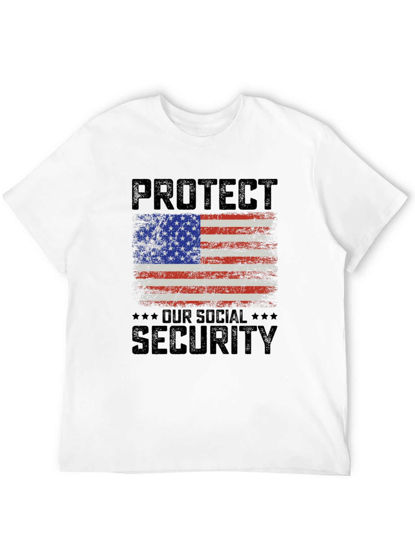 Patriotic Social Security T-Shirt - USA Flag Graphic Tee