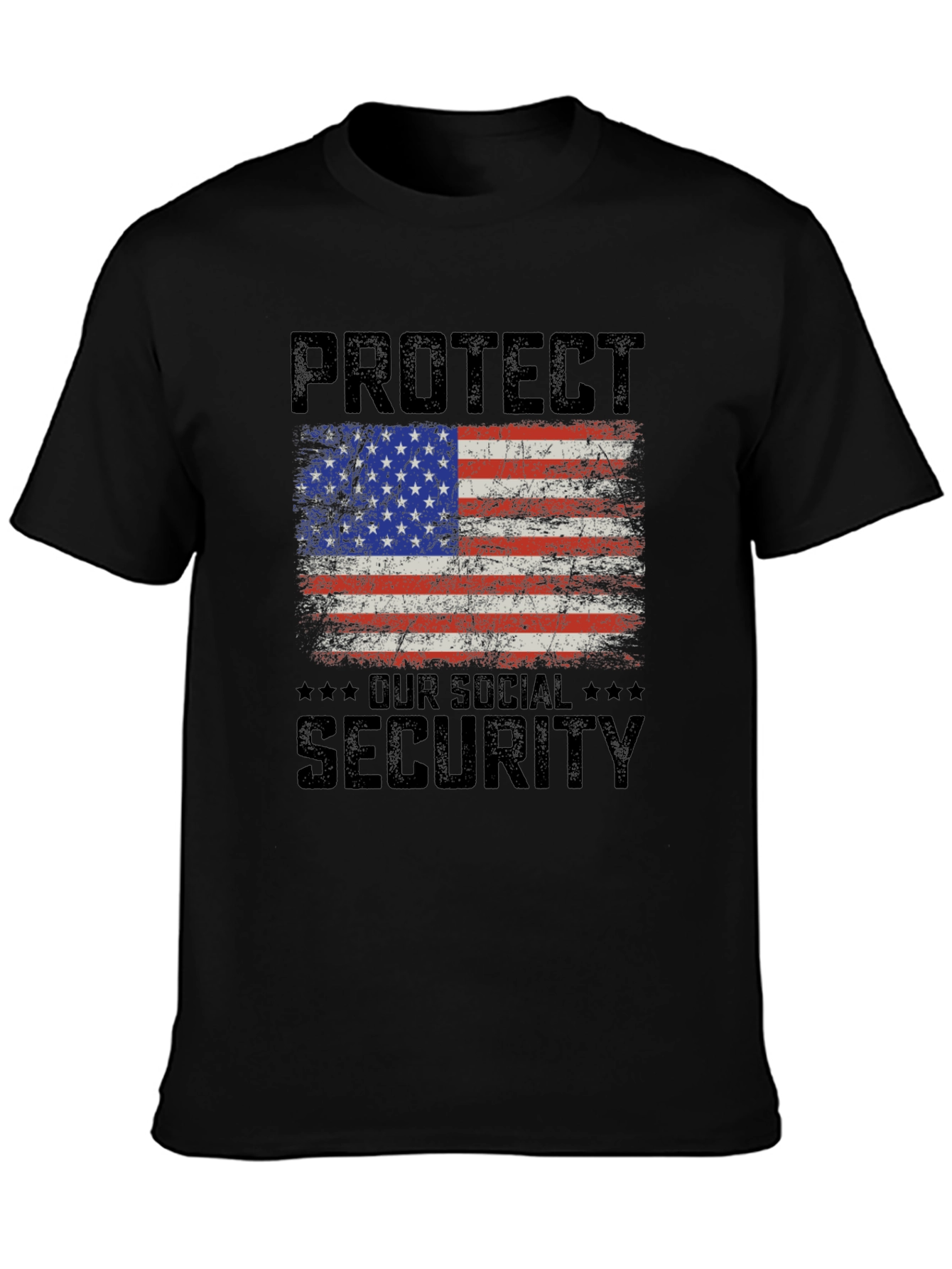 Patriotic Social Security T-Shirt - USA Flag Graphic Tee