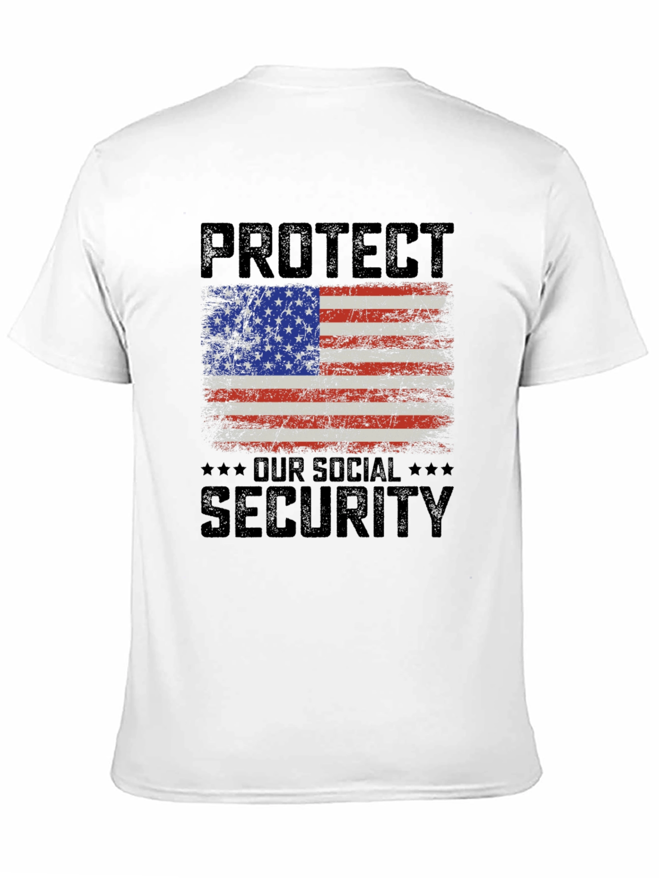 Patriotic Social Security T-Shirt - USA Flag Graphic Tee
