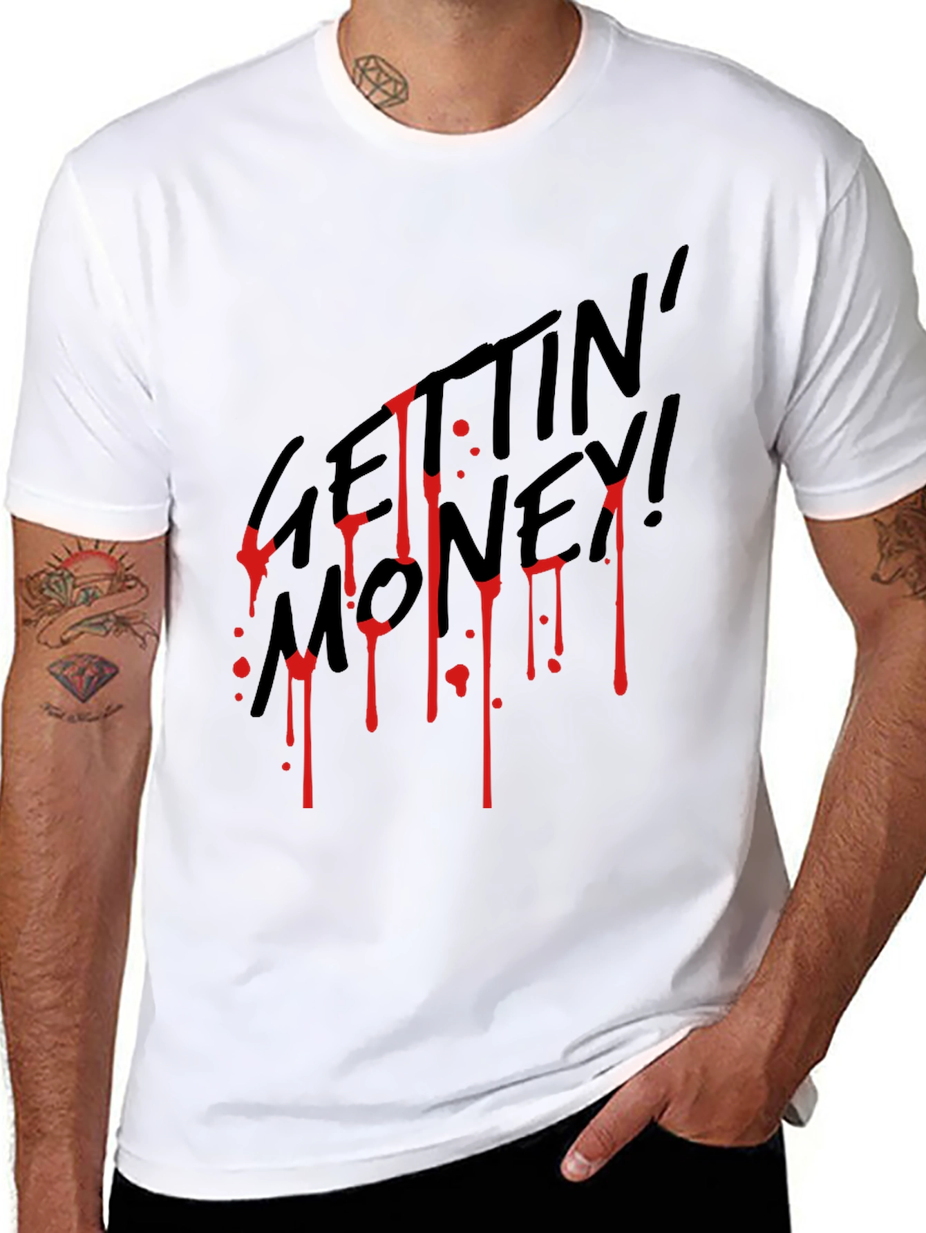 Gettin Money Dripping Graphic T-Shirt