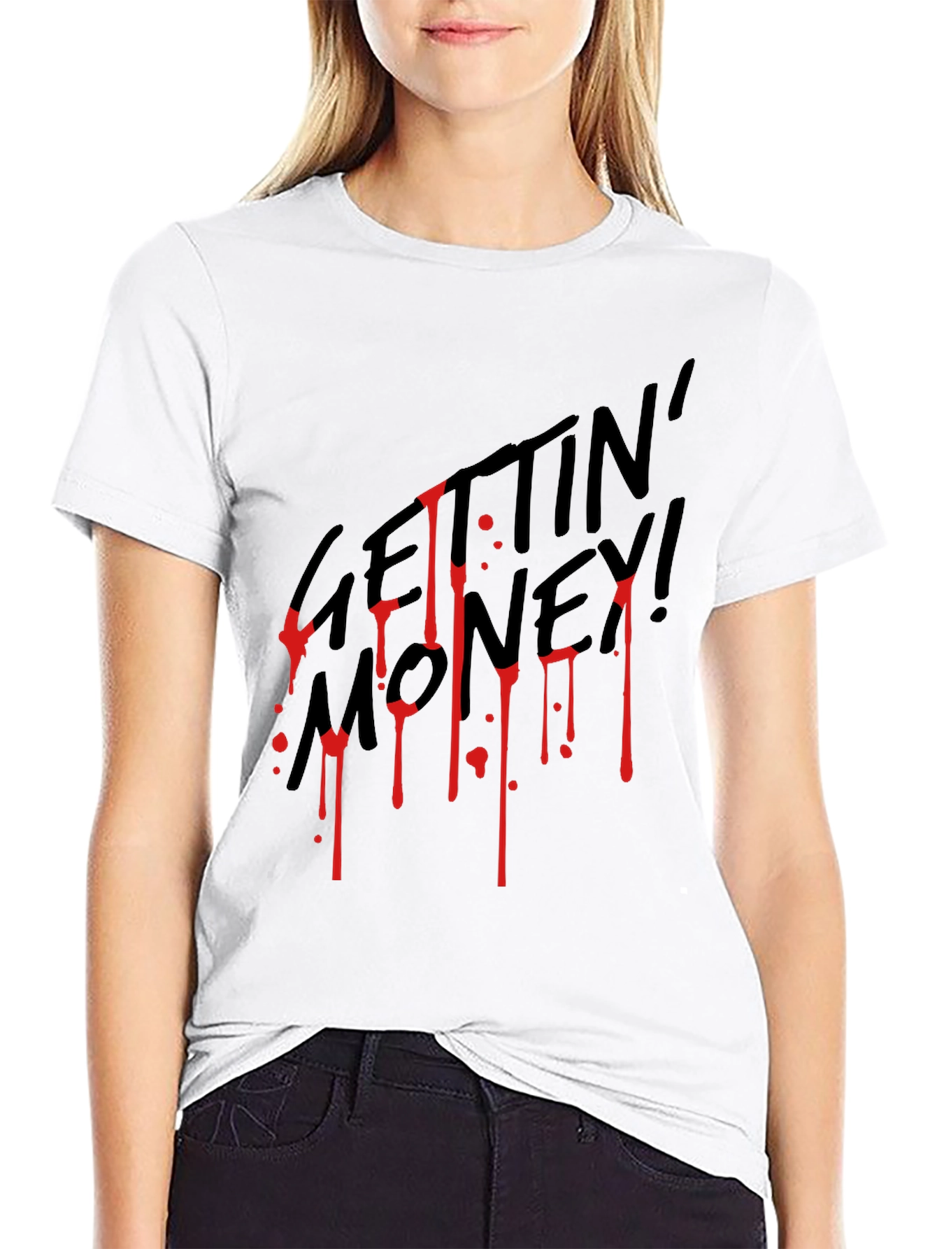 Gettin Money Dripping Graphic T-Shirt