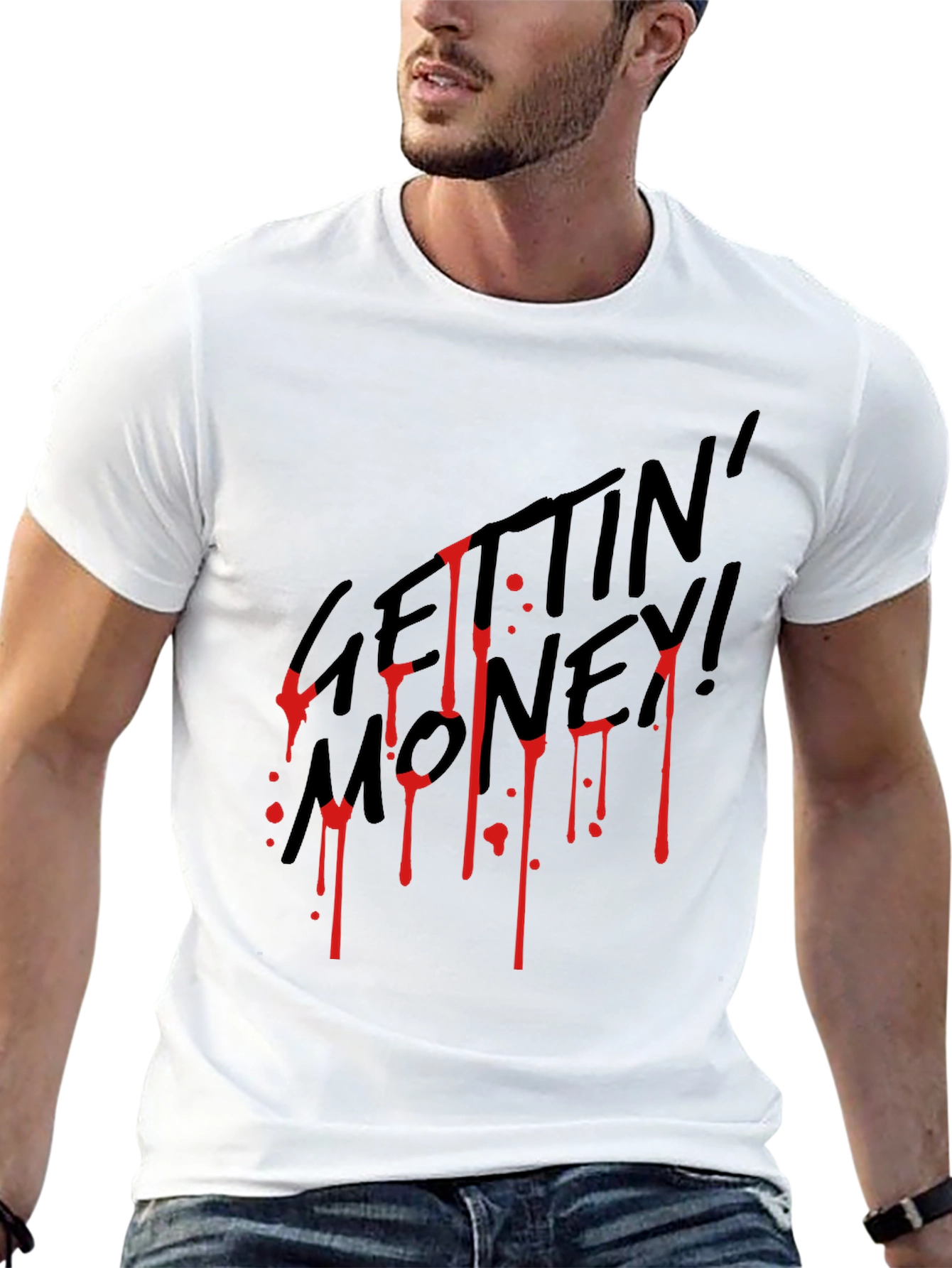 Gettin Money Dripping Graphic T-Shirt