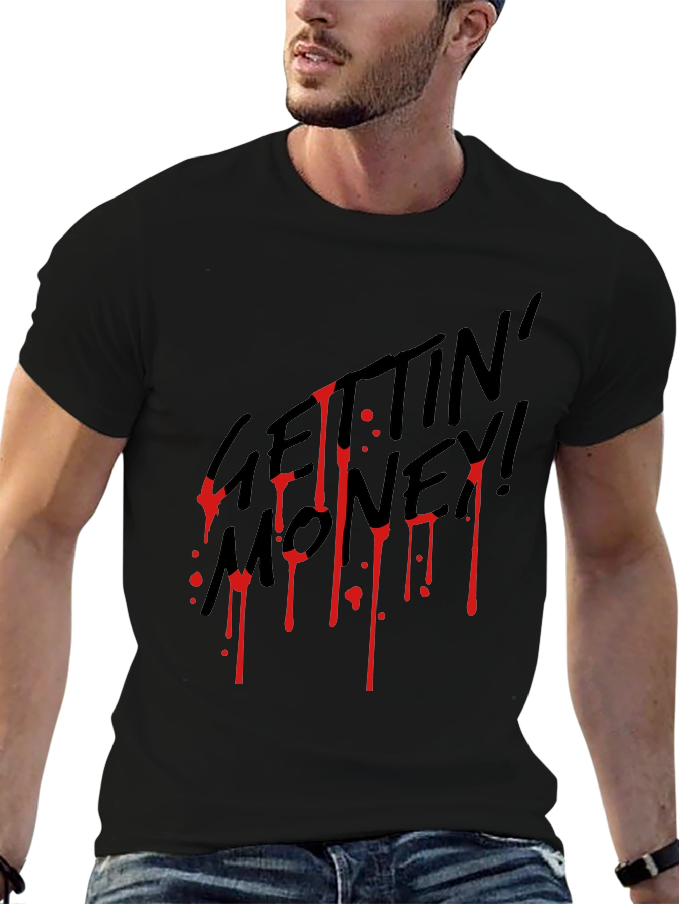 Gettin Money Dripping Graphic T-Shirt