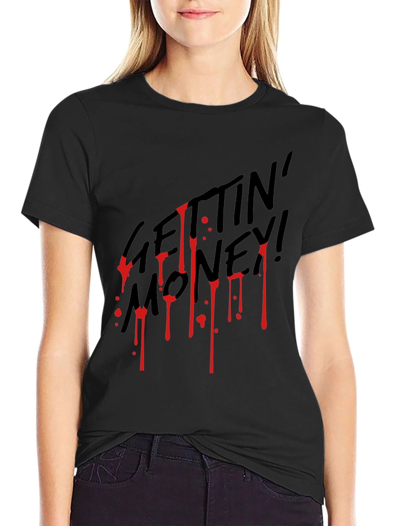 Gettin Money Dripping Graphic T-Shirt