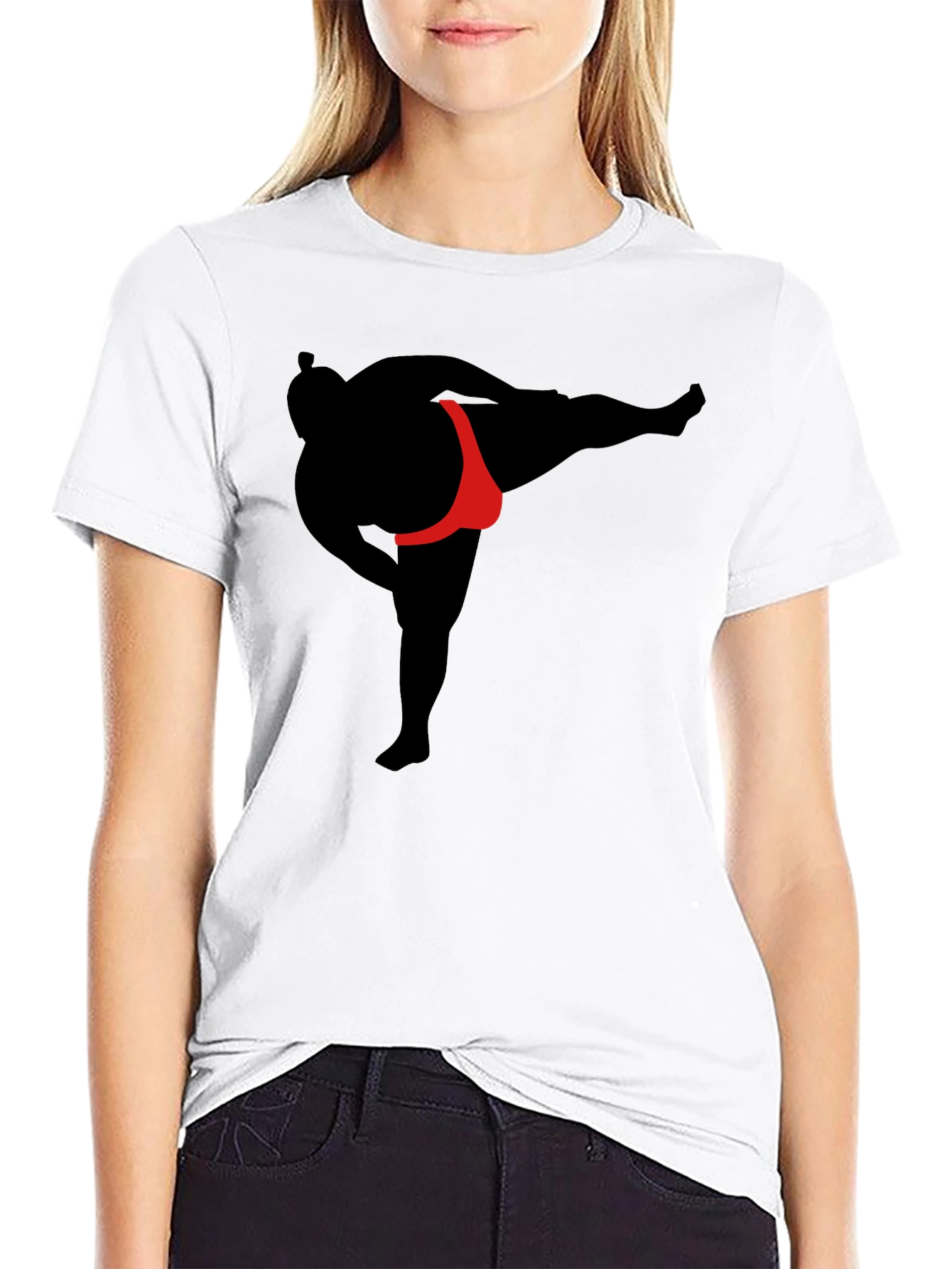 Sumo Wrestler Graphic T-Shirt - Black