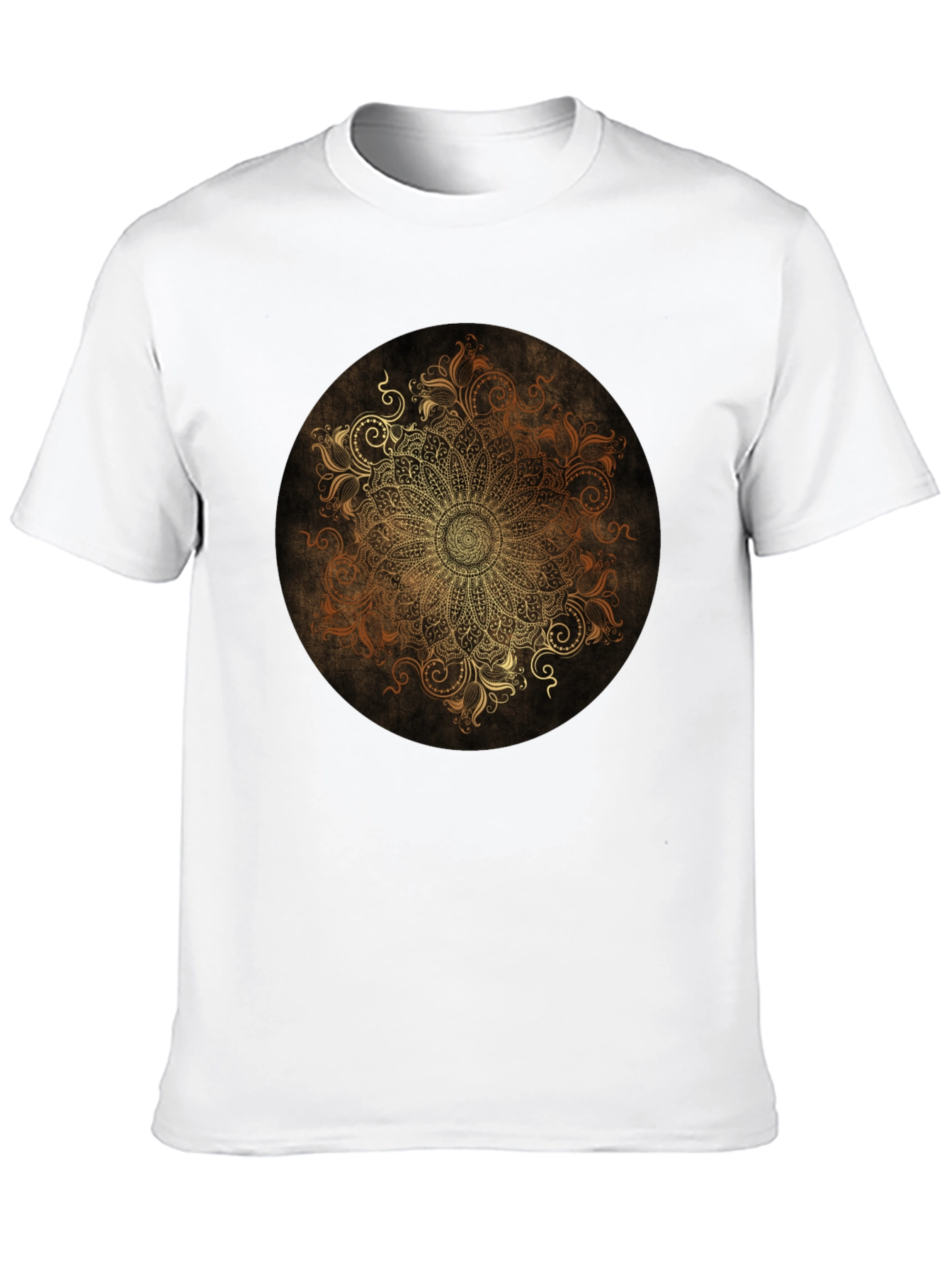 Golden Mandala Graphic Black T-Shirt