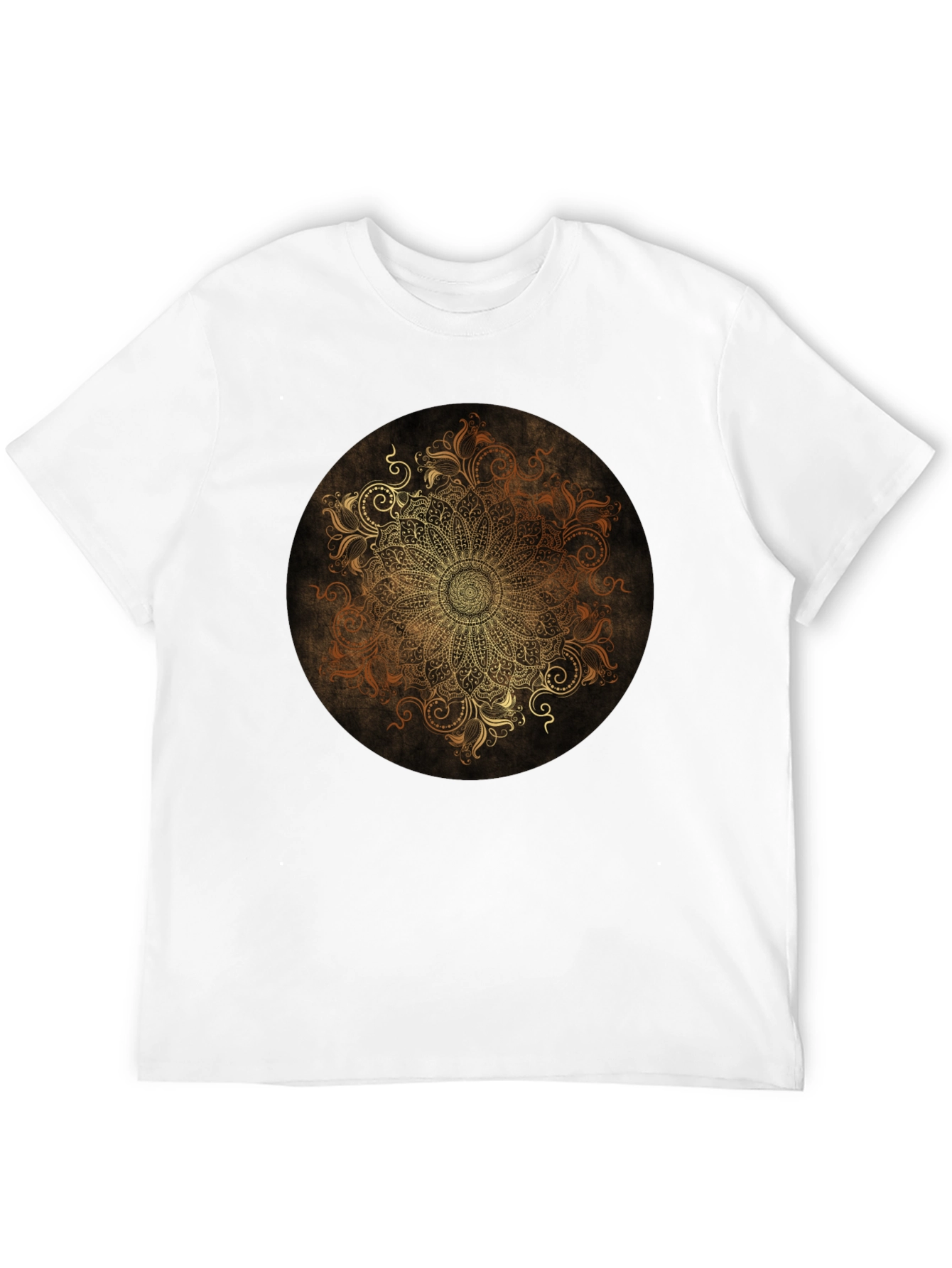 Golden Mandala Graphic Black T-Shirt
