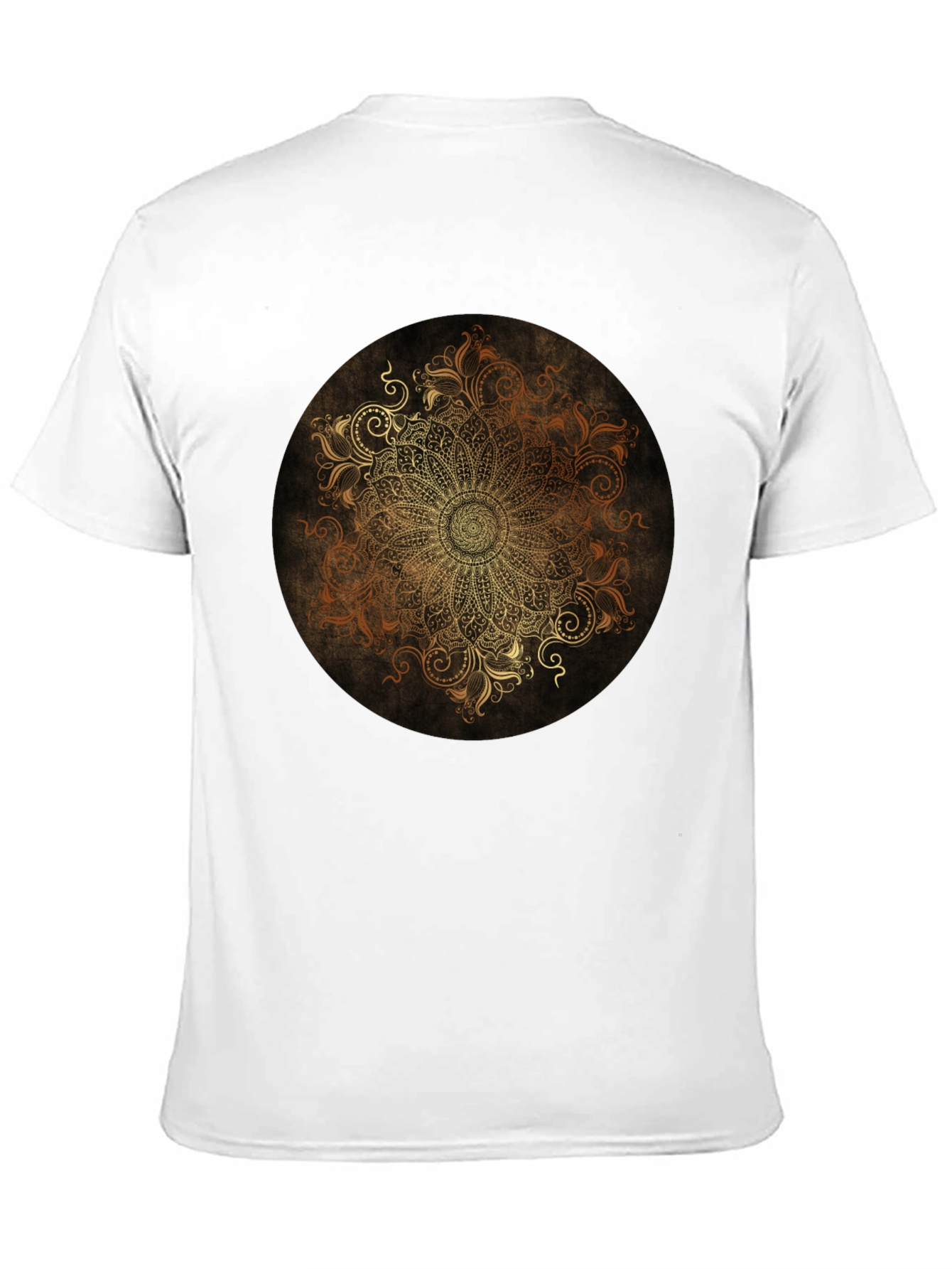 Golden Mandala Graphic Black T-Shirt
