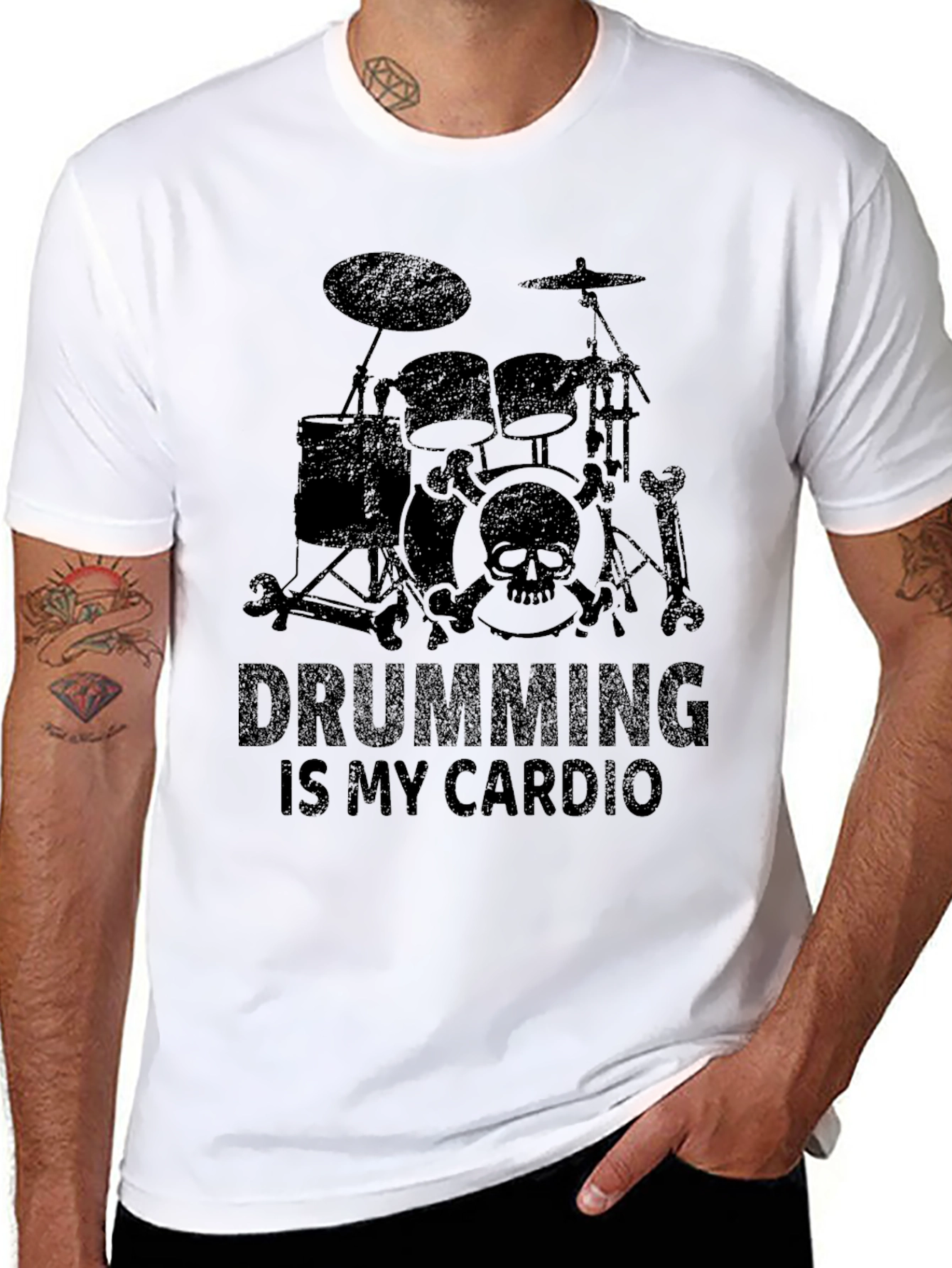 Drumming Is My Cardio Black T-Shirt