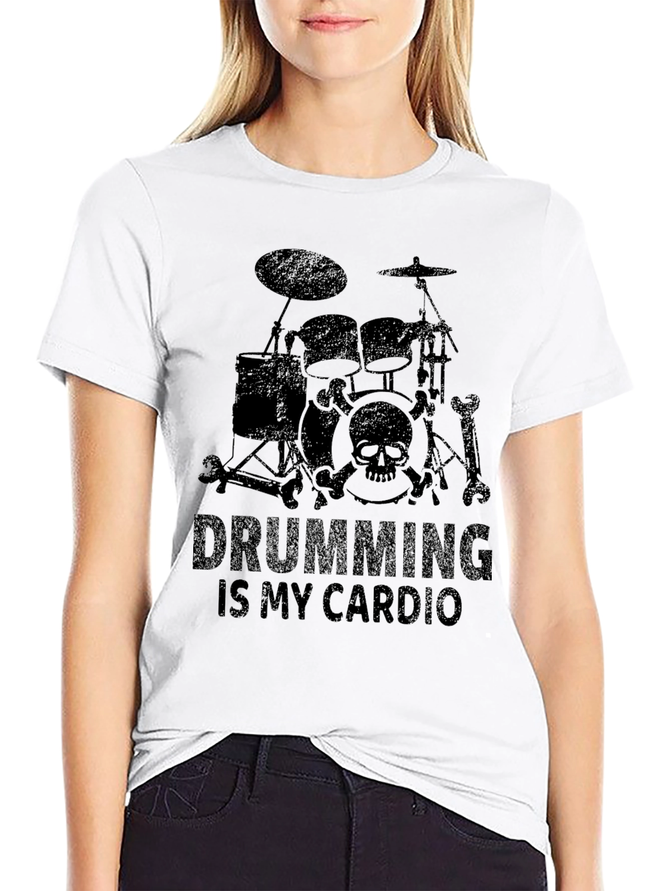 Drumming Is My Cardio Black T-Shirt