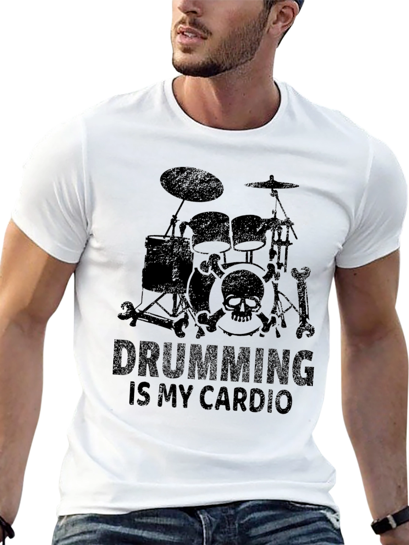 Drumming Is My Cardio Black T-Shirt