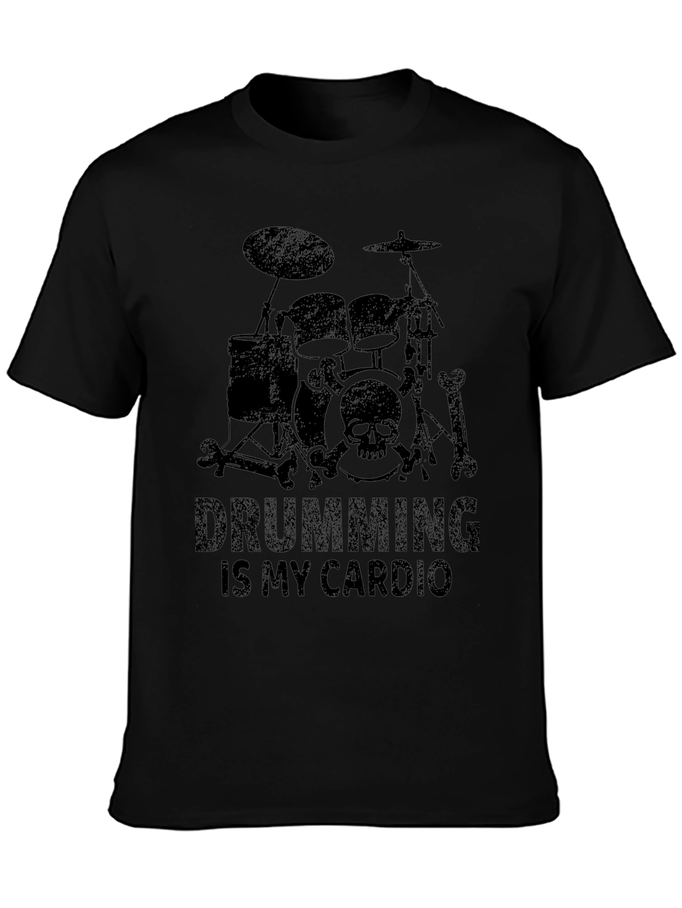 Drumming Is My Cardio Black T-Shirt