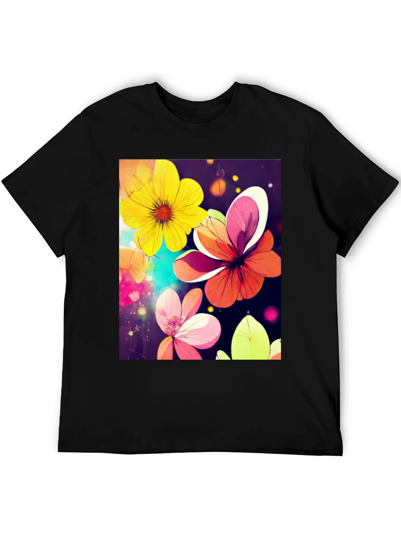 Floral Graphic Tee - Artistic Flower Design