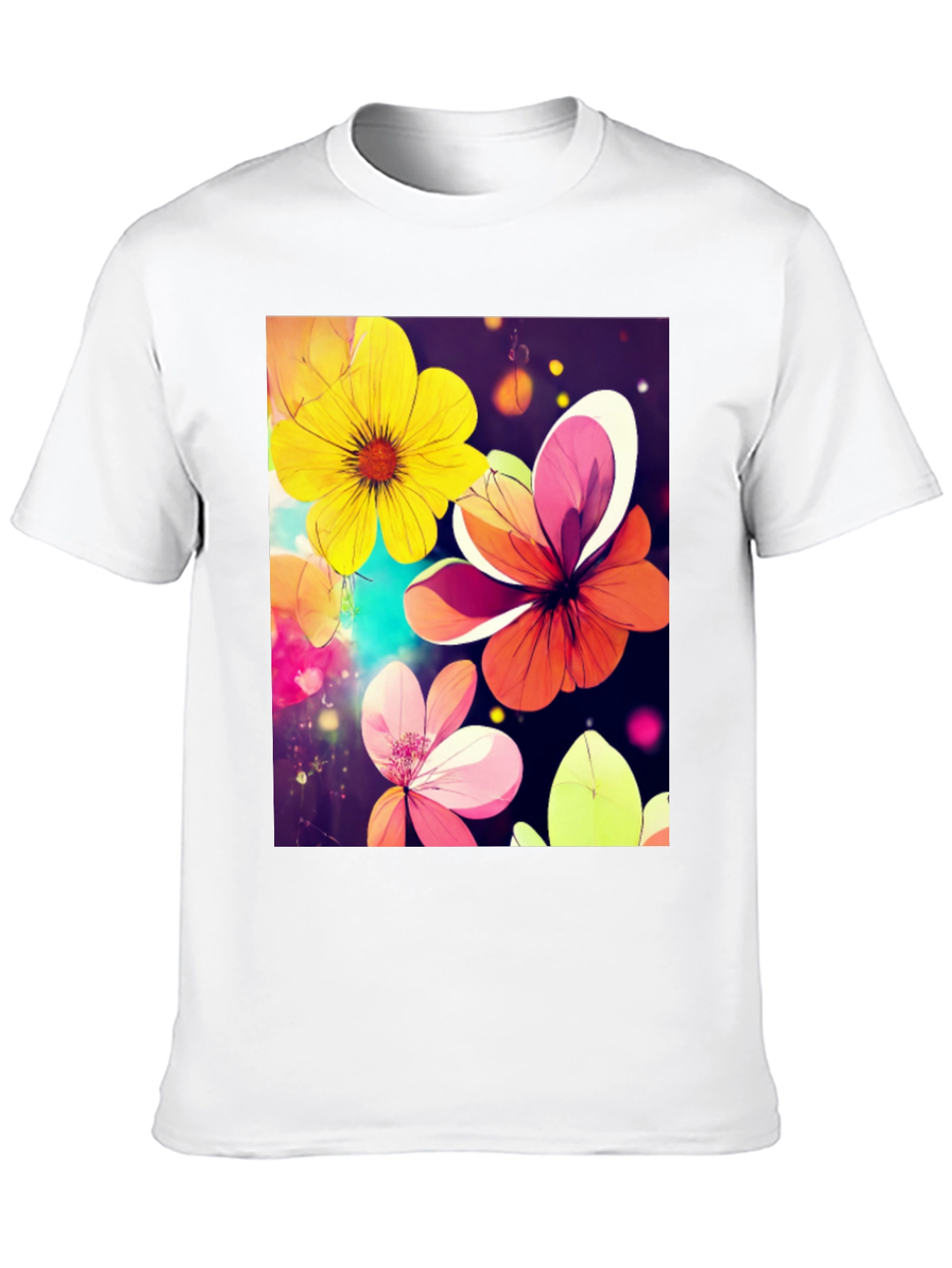Floral Graphic Tee - Artistic Flower Design