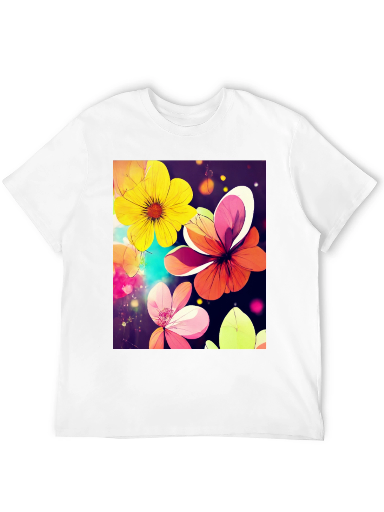 Floral Graphic Tee - Artistic Flower Design