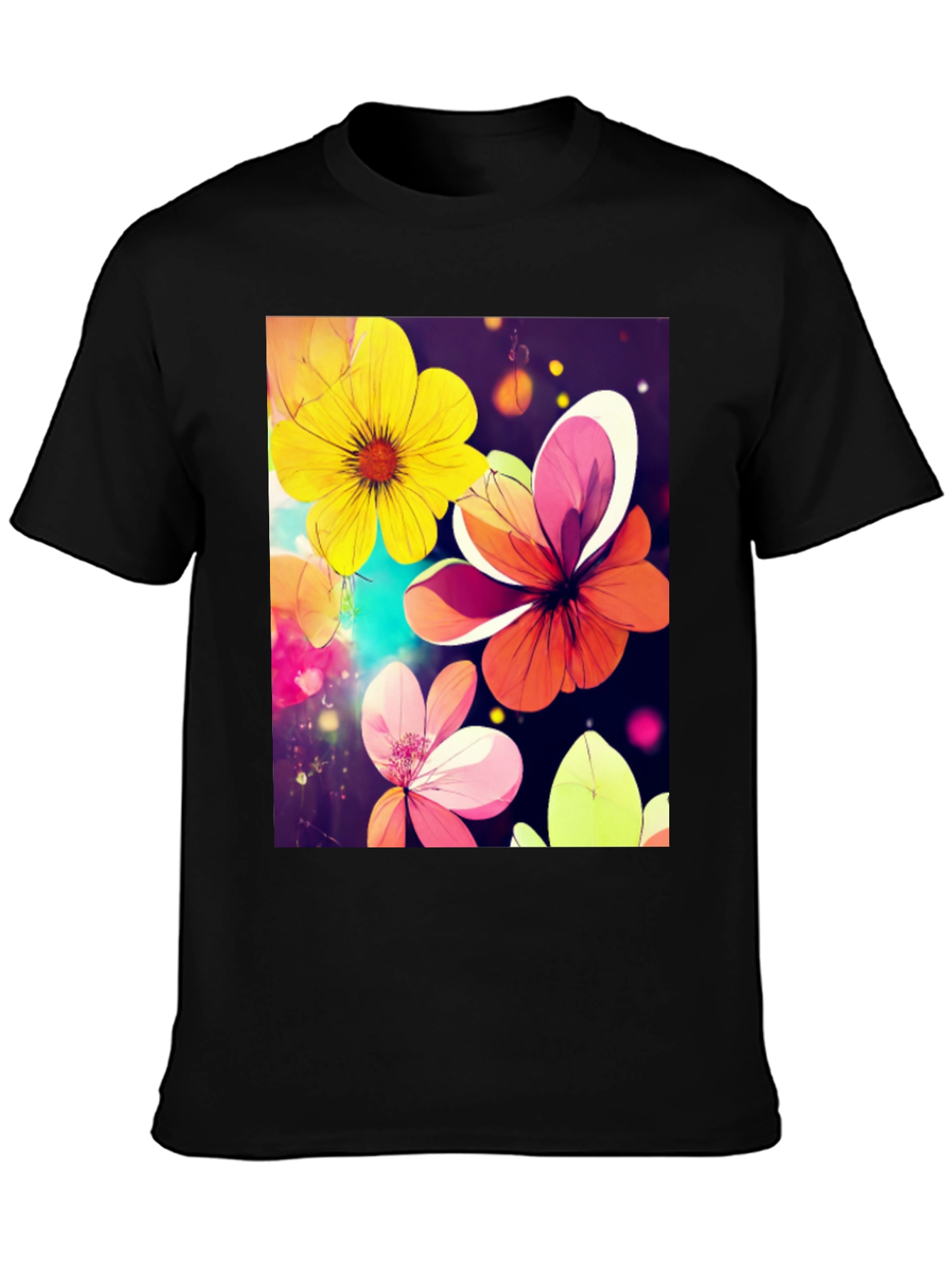 Floral Graphic Tee - Artistic Flower Design