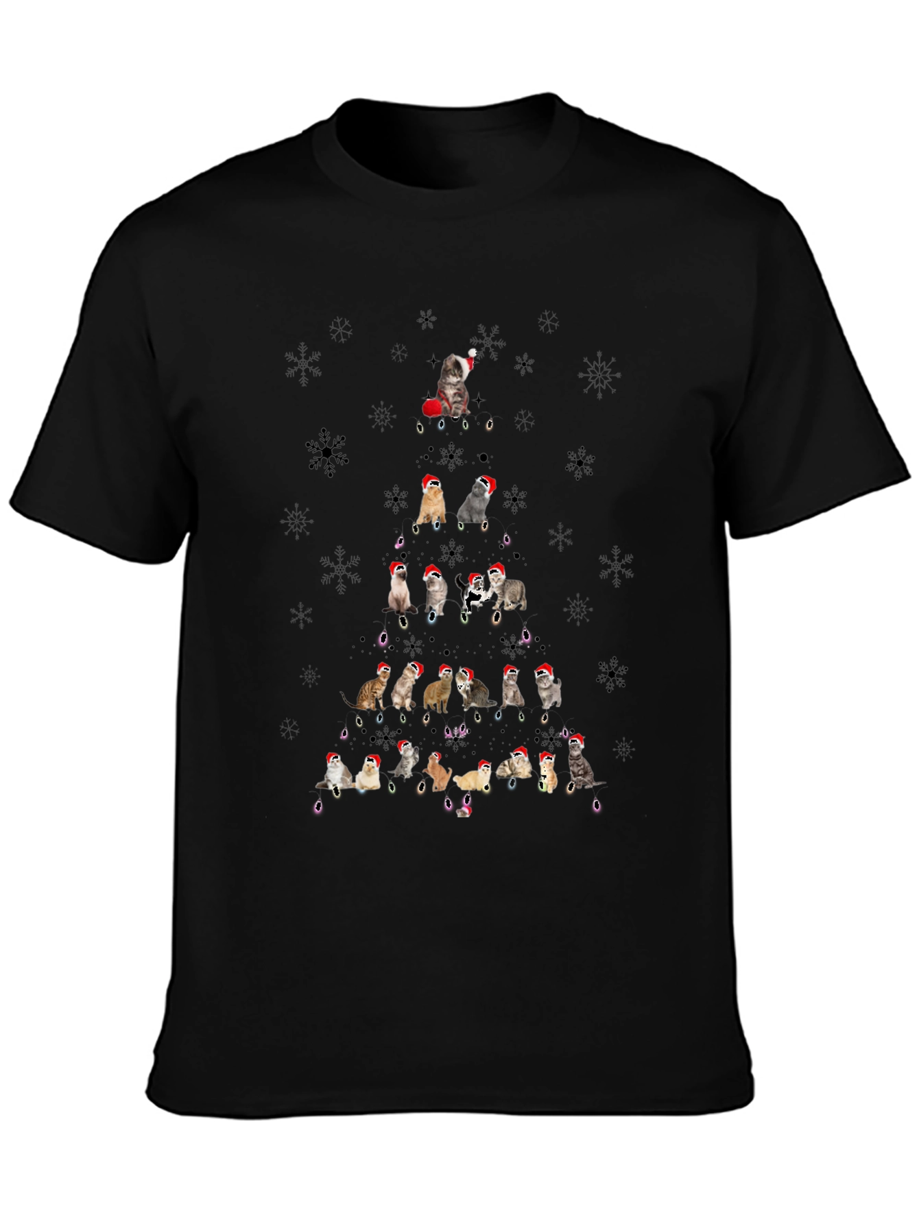 Festive Feline Christmas Tree T-Shirt