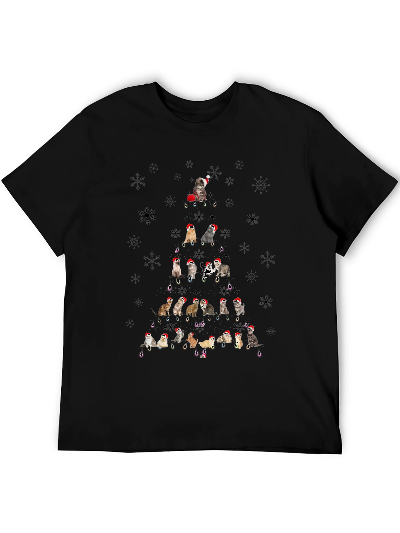 Festive Feline Christmas Tree T-Shirt