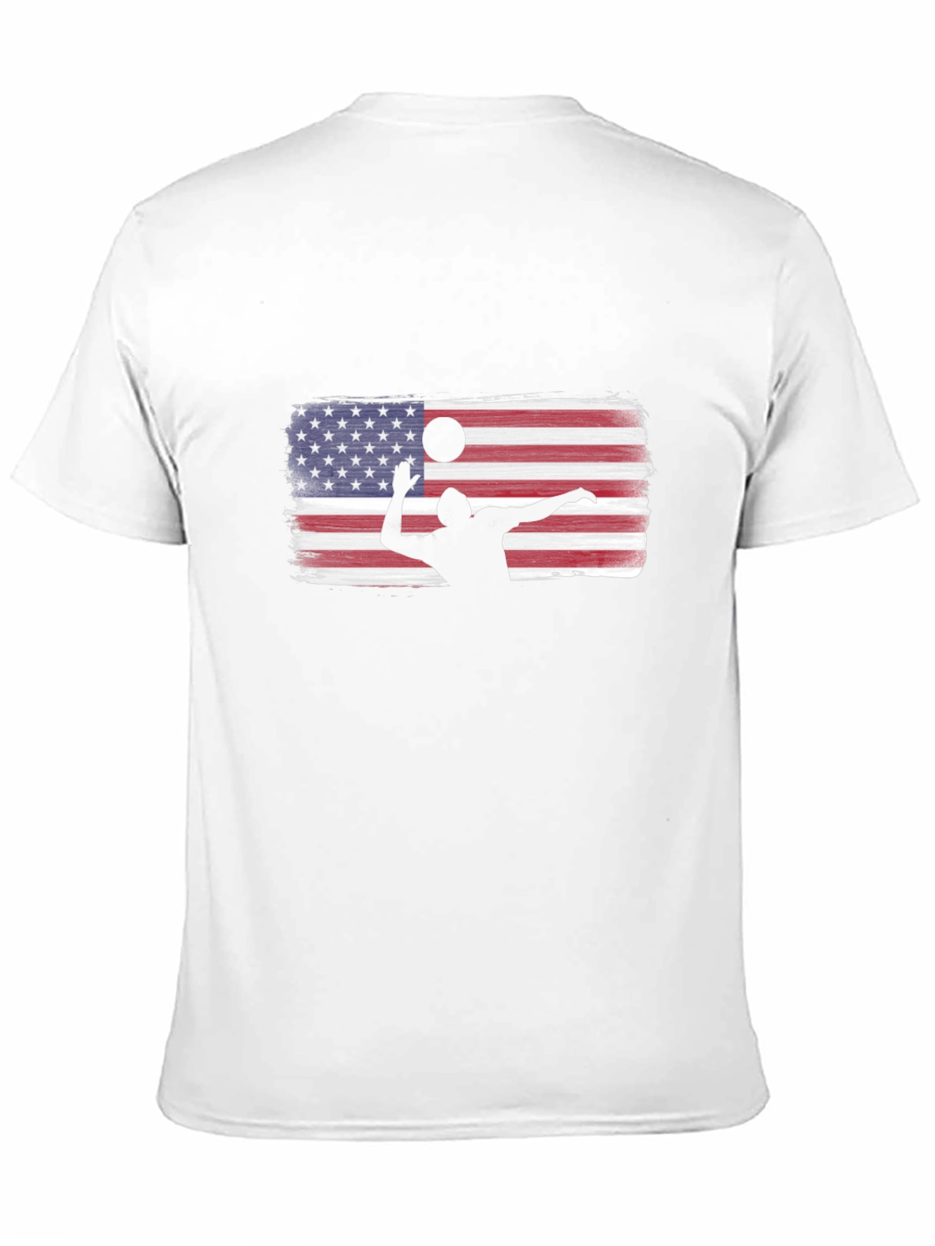 Volleyball USA Flag Graphic Black T-Shirt
