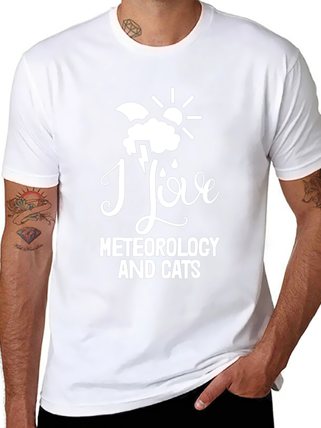 I Love Meteorology and Cats Graphic Tee