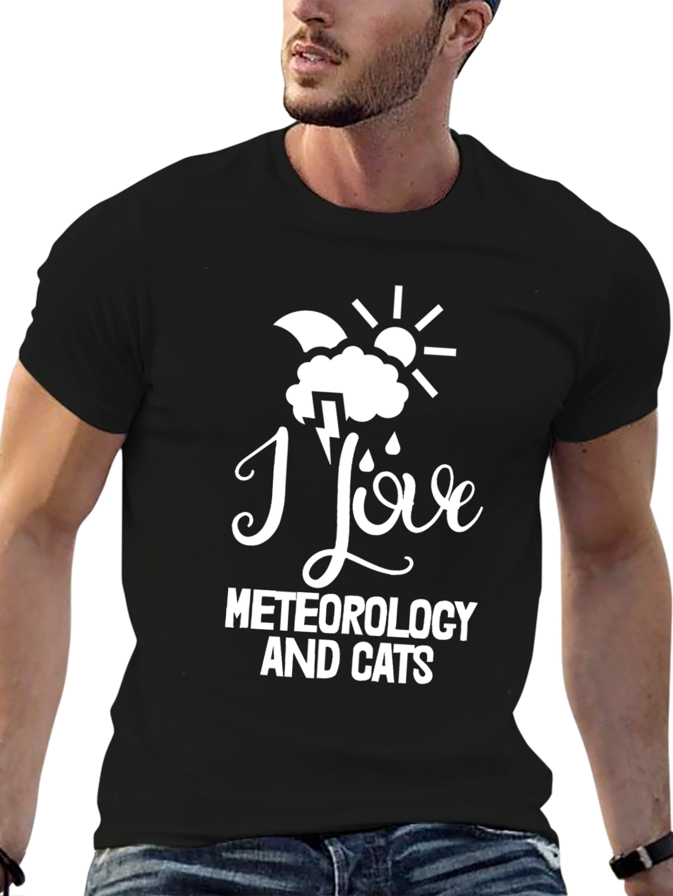 I Love Meteorology and Cats Graphic Tee