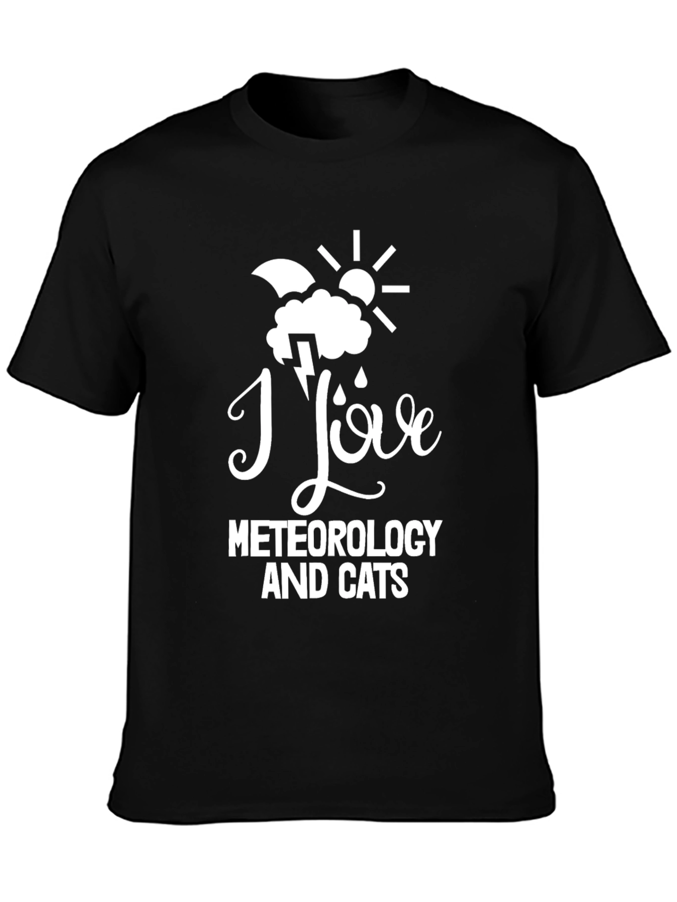 I Love Meteorology and Cats Graphic Tee