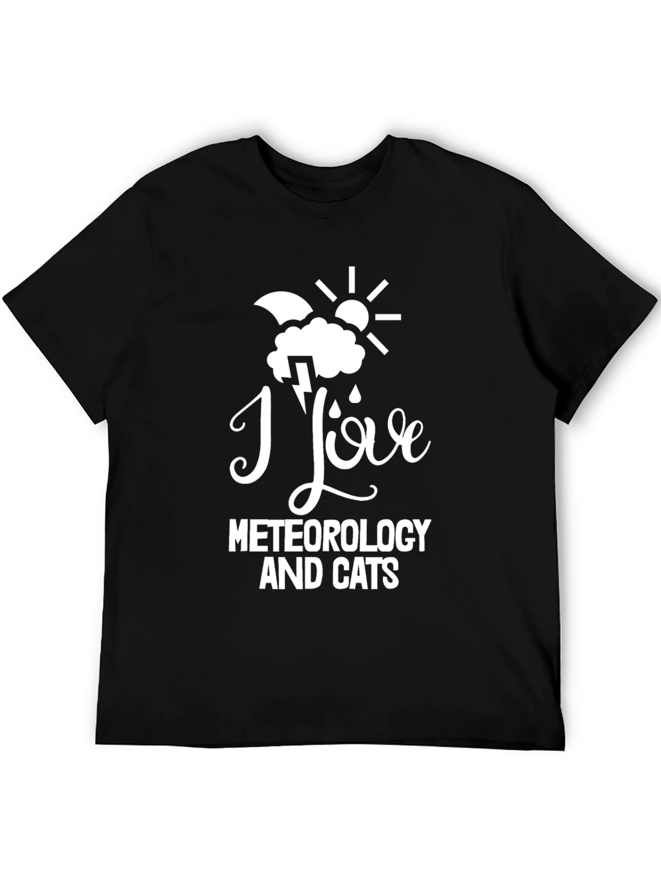 I Love Meteorology and Cats Graphic Tee