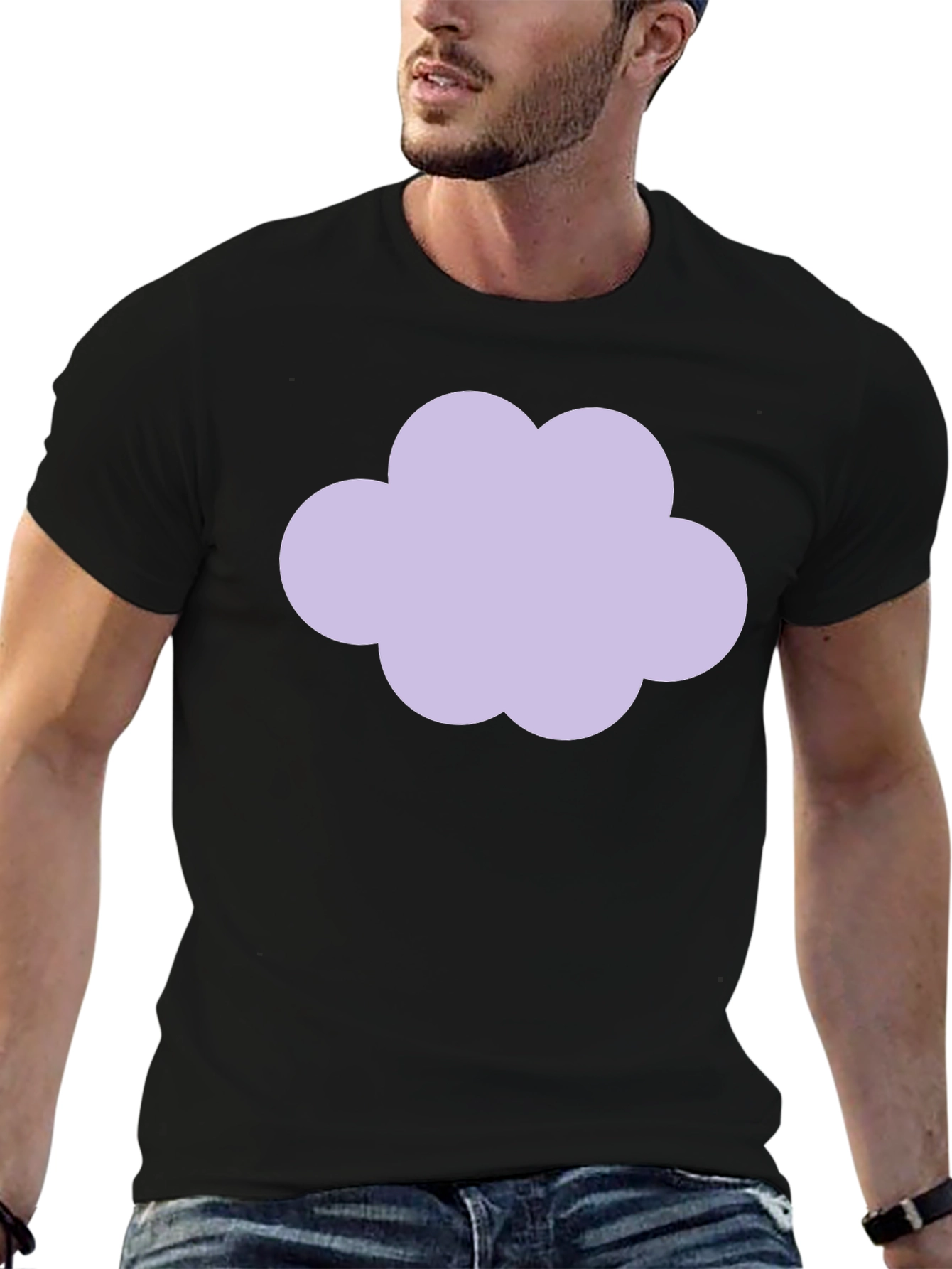Cloud Graphic Black T-Shirt - Casual Style