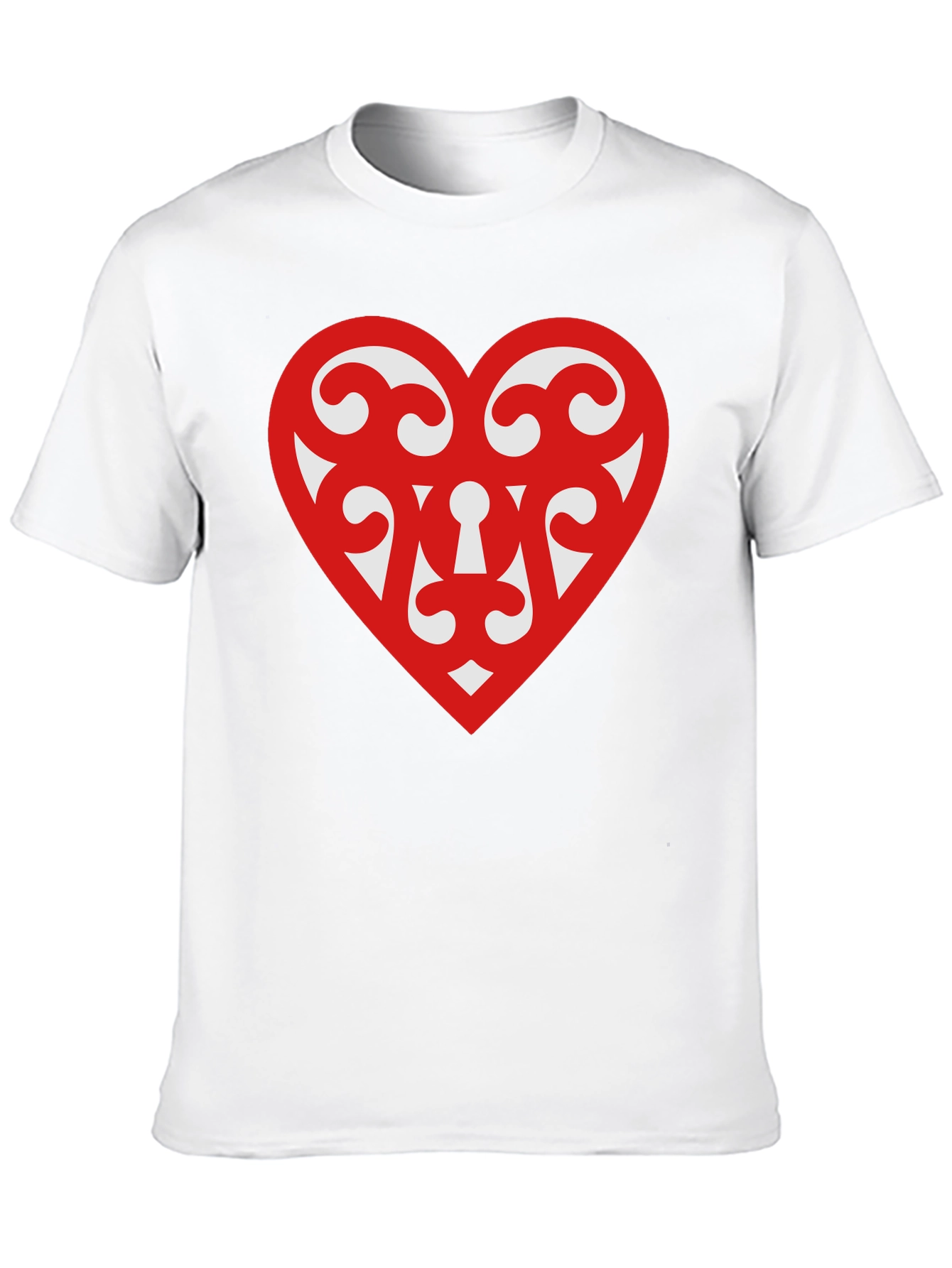 Heart Scroll Design Black T-Shirt
