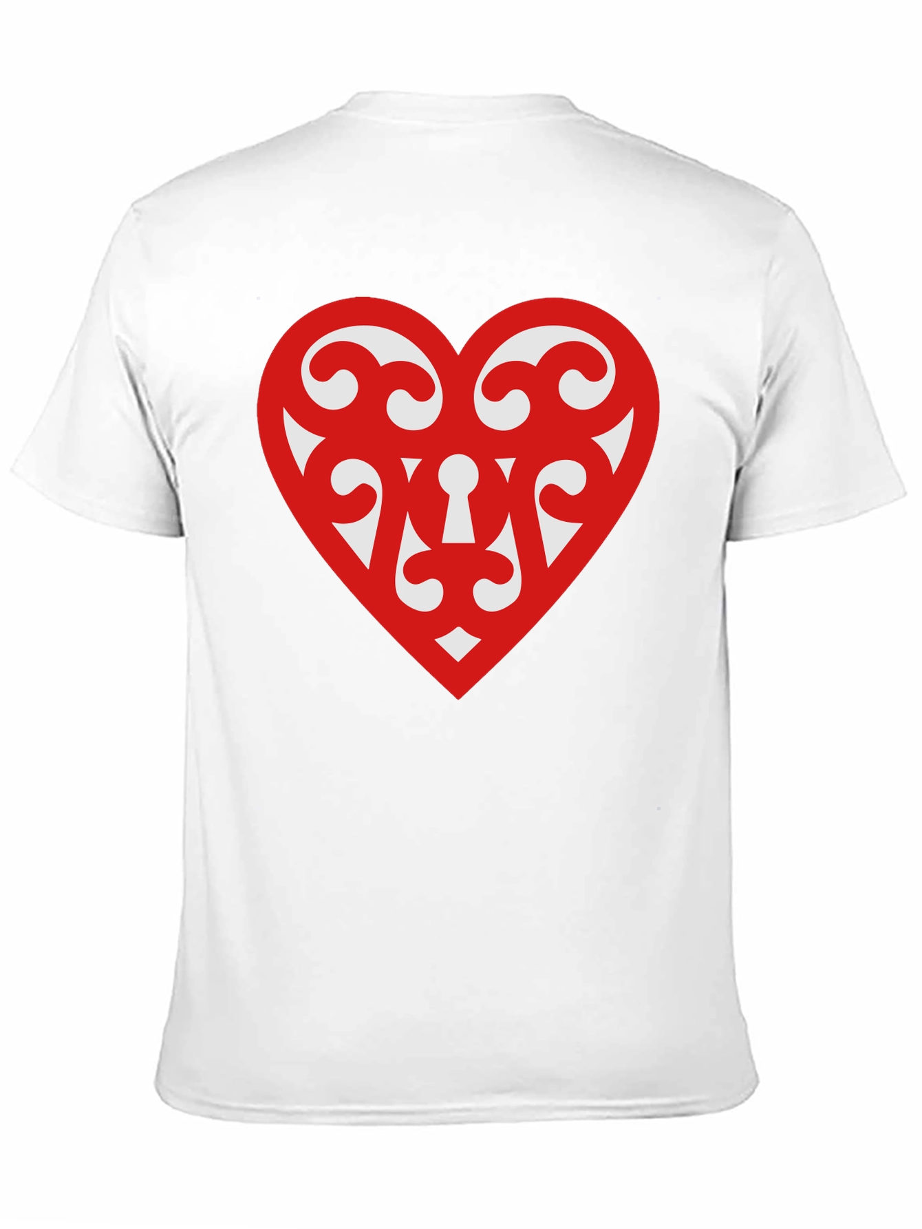 Heart Scroll Design Black T-Shirt
