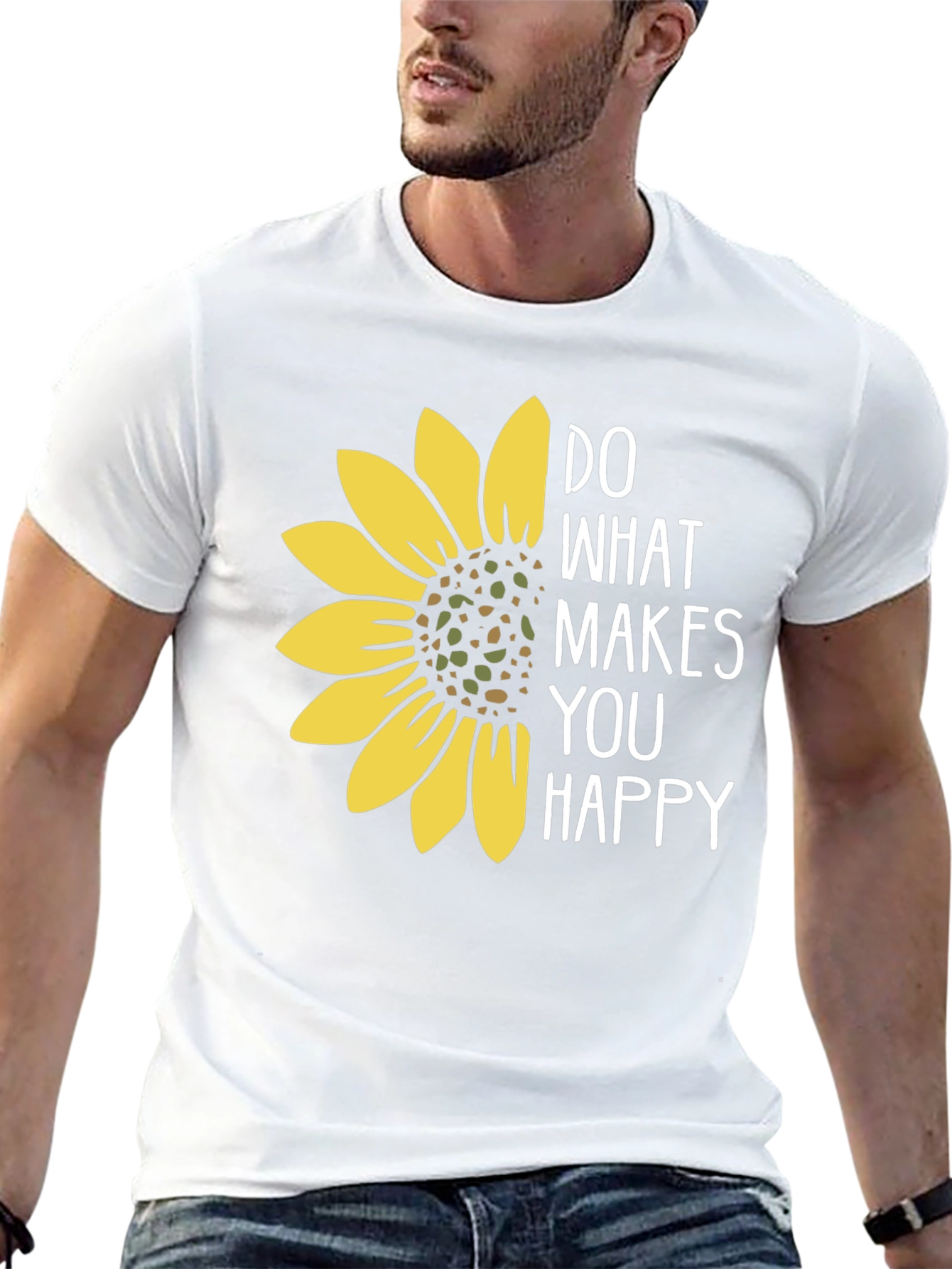 Sunflower Graphic T-Shirt - Do What Makes You Happy