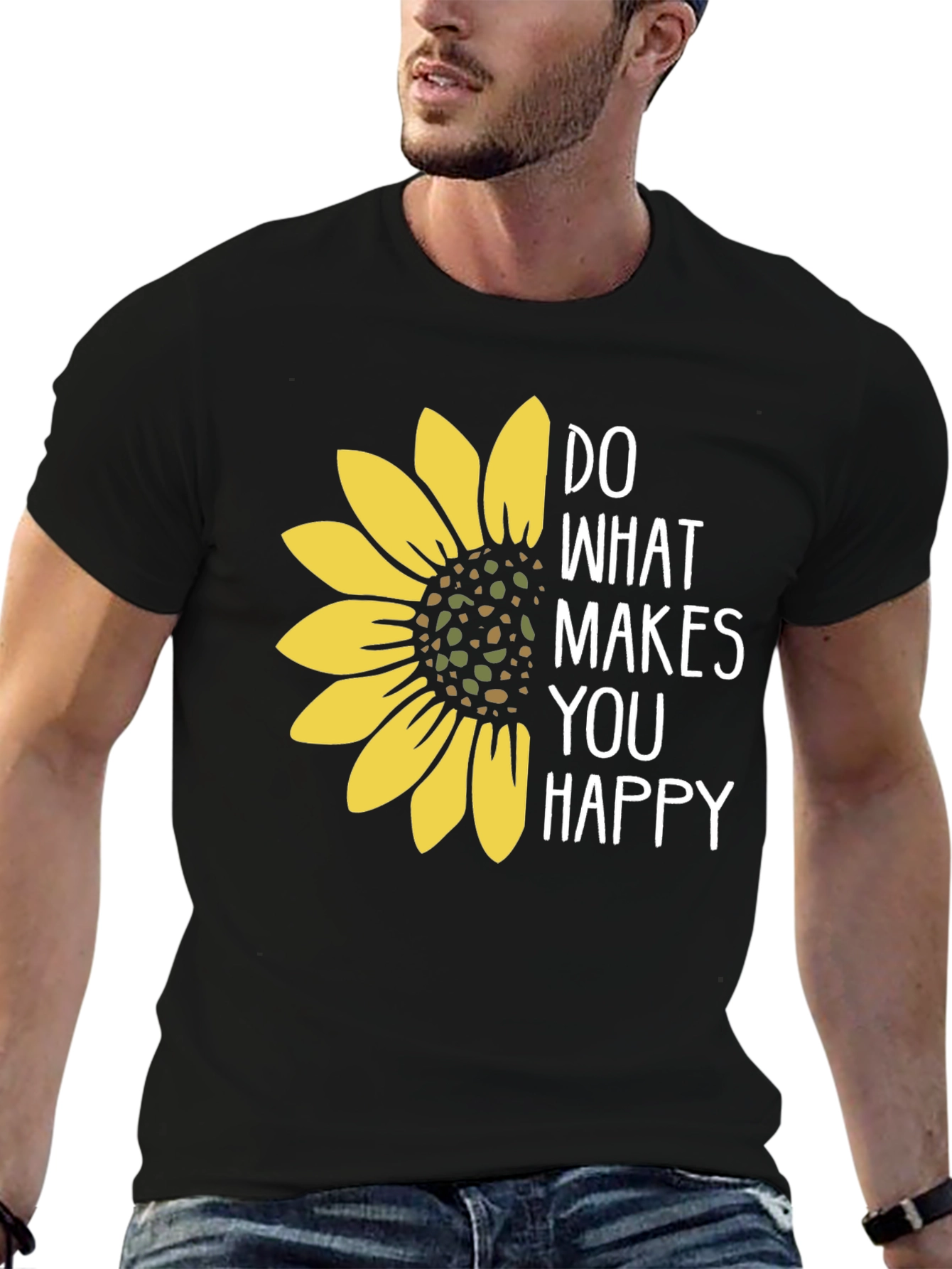 Sunflower Graphic T-Shirt - Do What Makes You Happy