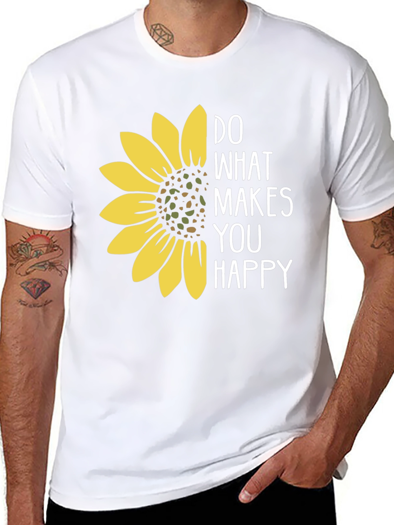 Sunflower Graphic T-Shirt - Do What Makes You Happy