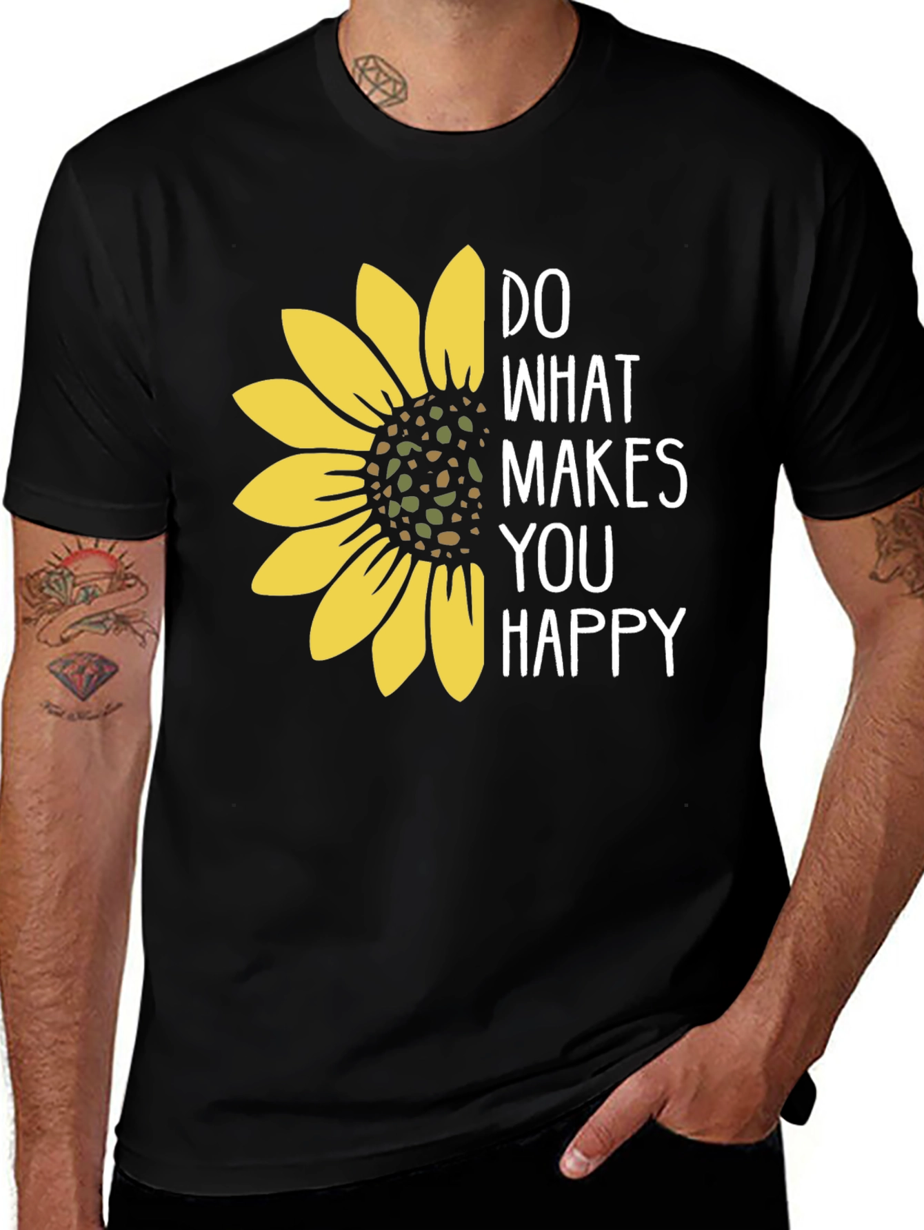 Sunflower Graphic T-Shirt - Do What Makes You Happy