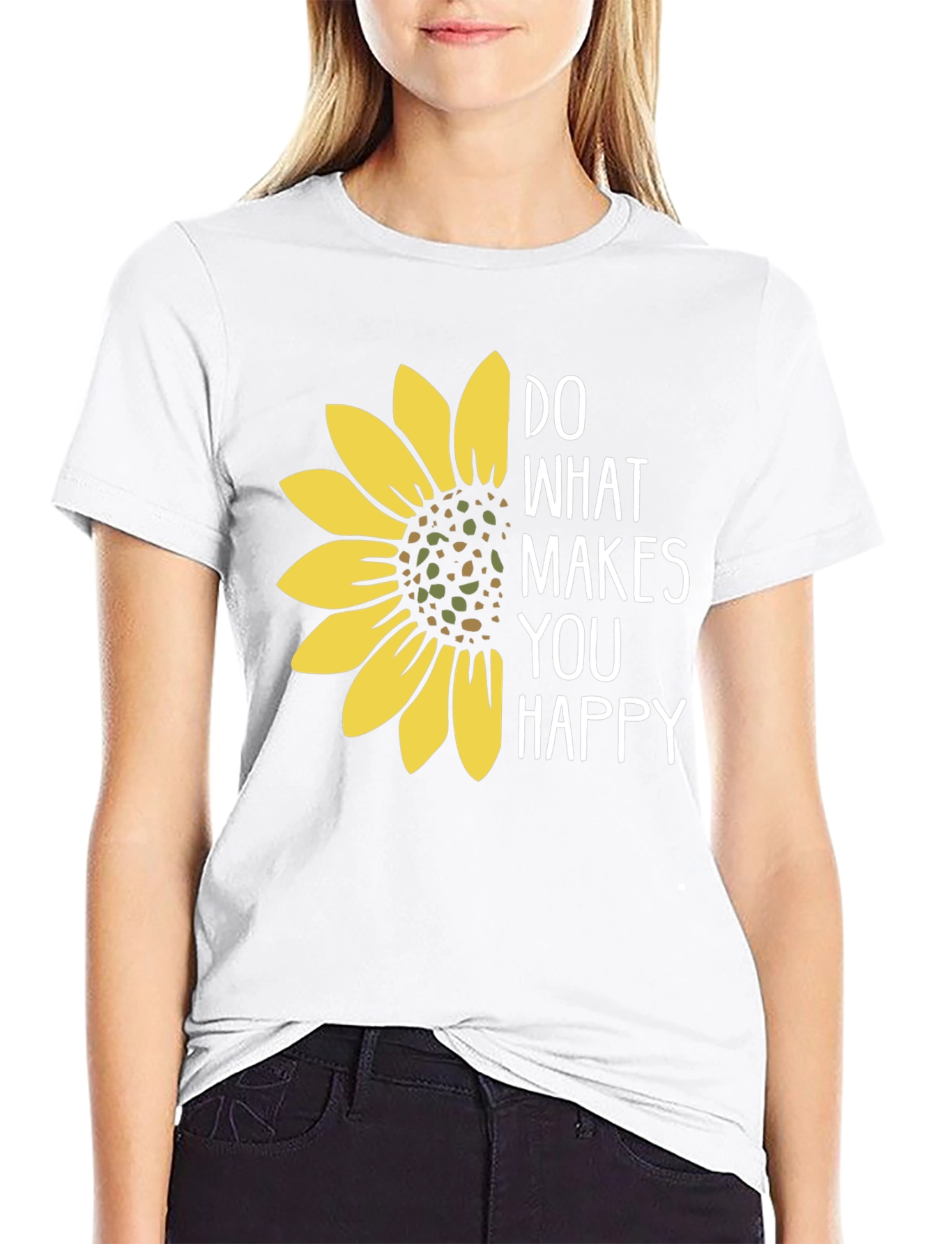 Sunflower Graphic T-Shirt - Do What Makes You Happy