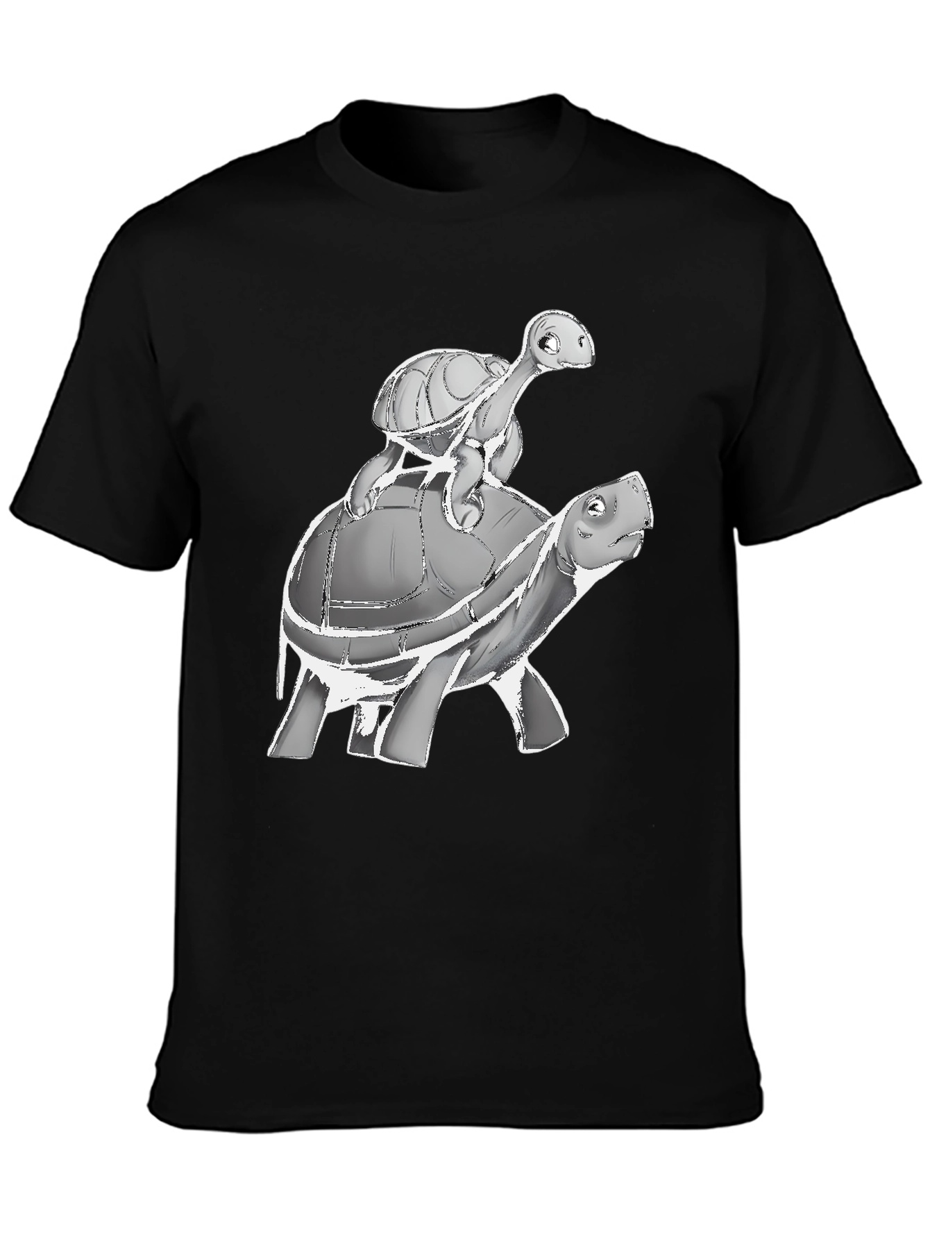 Turtle Stack Graphic Tee - Unique Animal Print