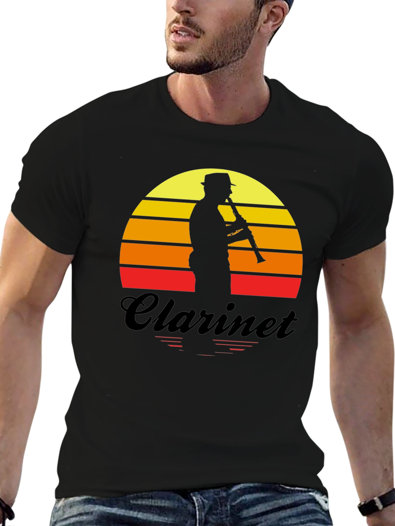Retro Clarinet Player T-Shirt