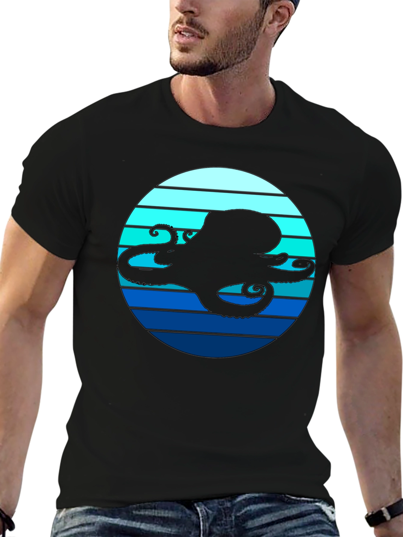 Octopus Silhouette T-Shirt - Nautical Style
