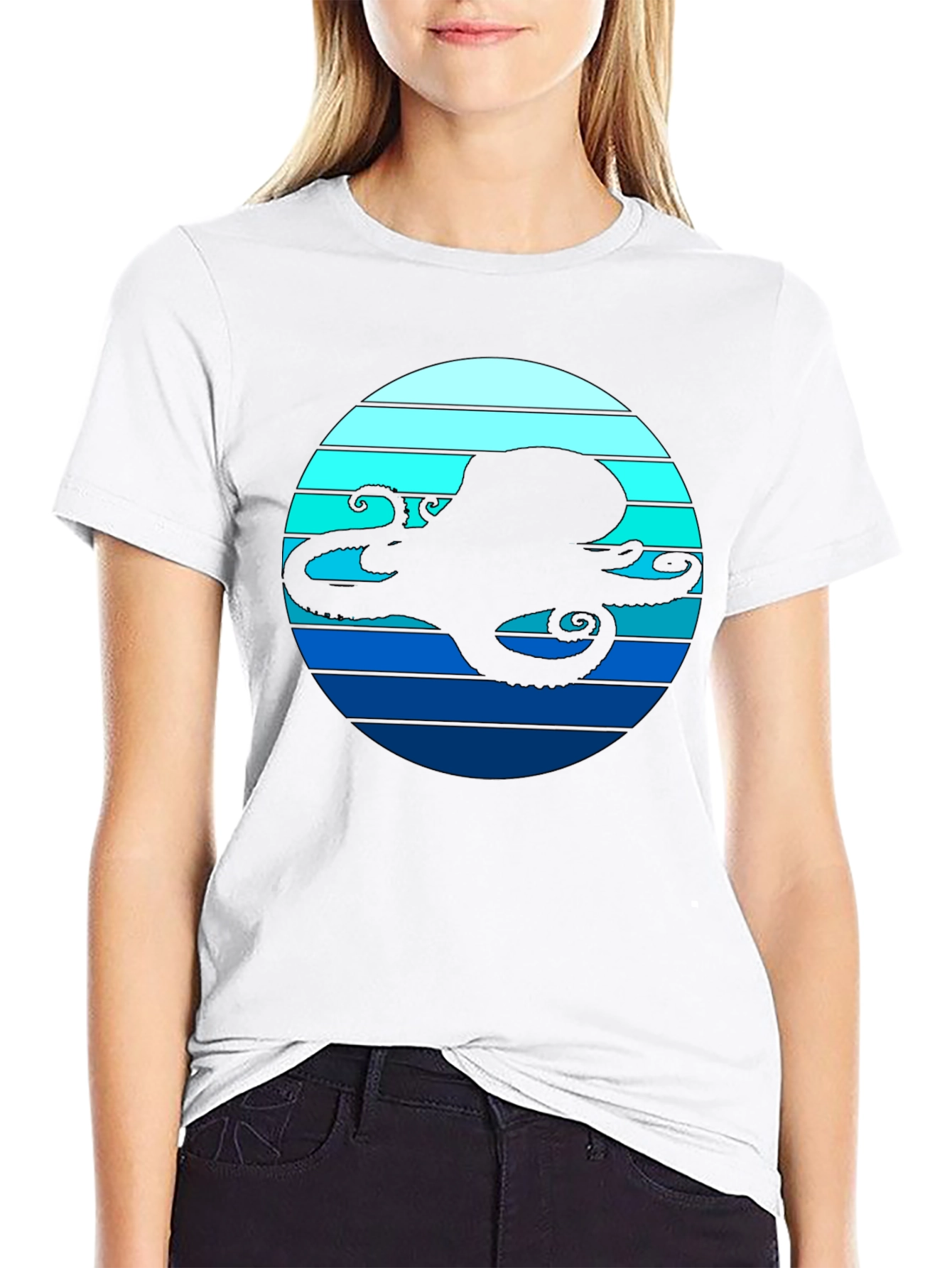 Octopus Silhouette T-Shirt - Nautical Style