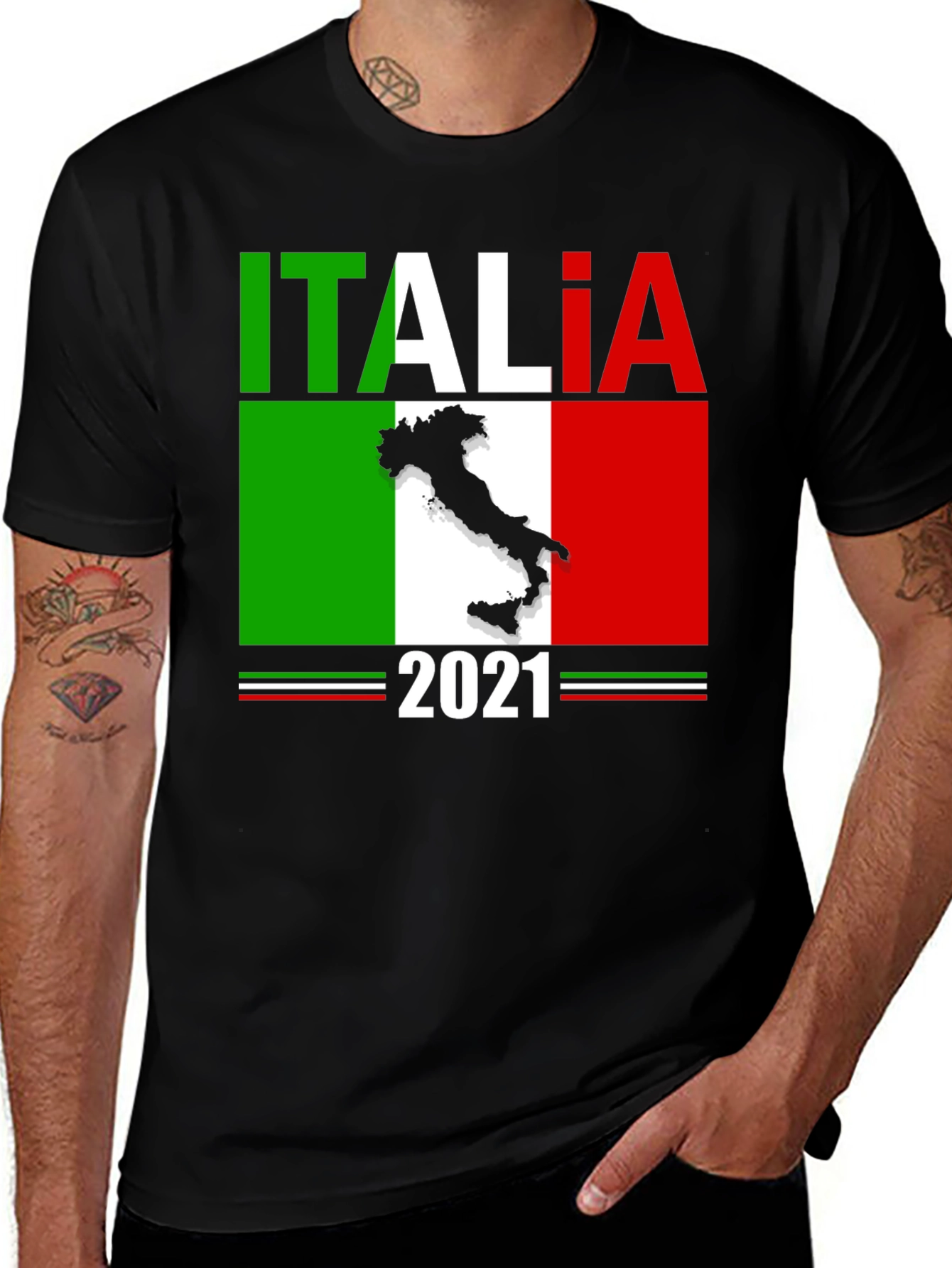 Italia 2021 Graphic Tee - Mens Black T-Shirt