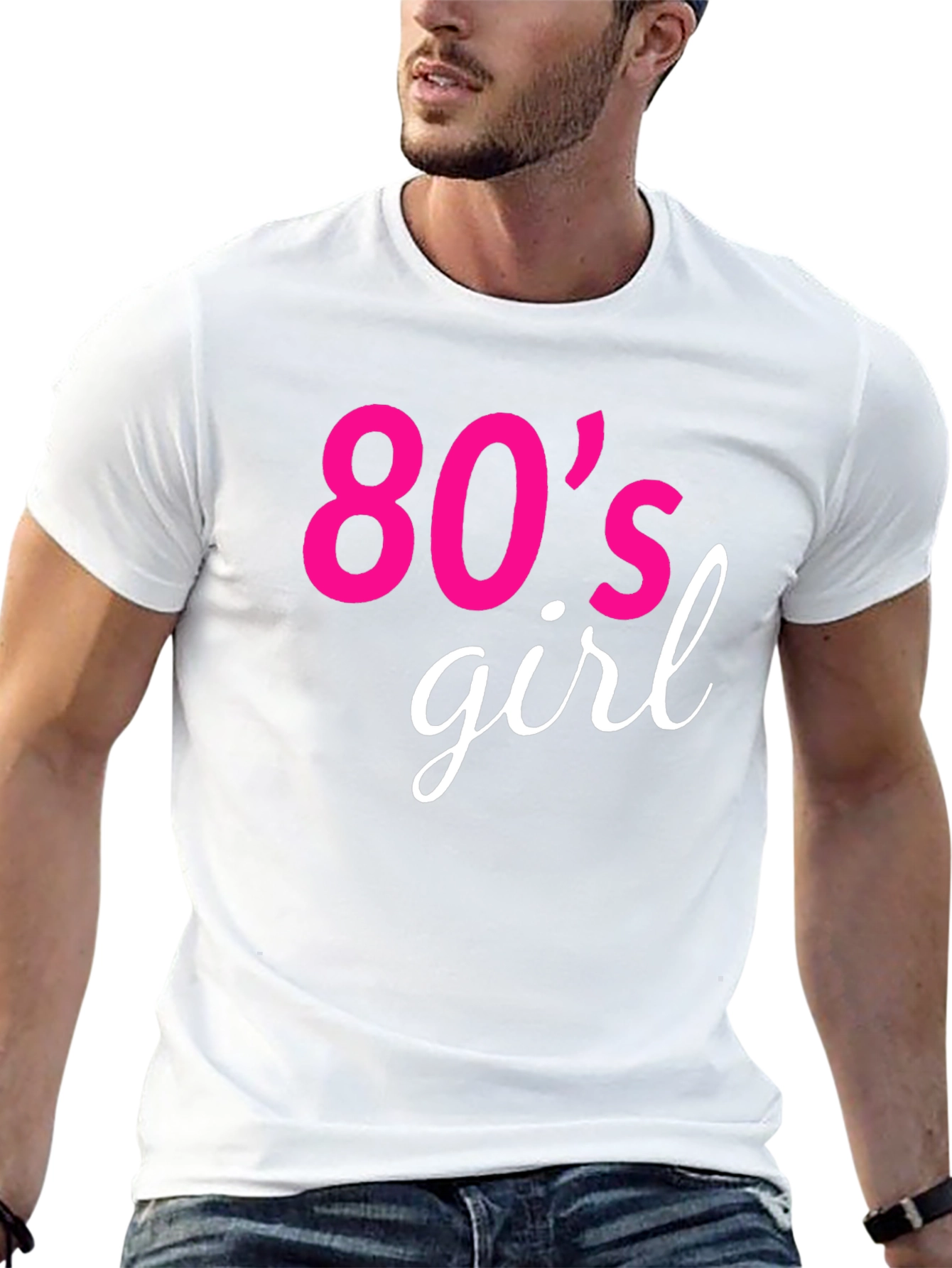 80s Girl Retro Graphic Tee - Black