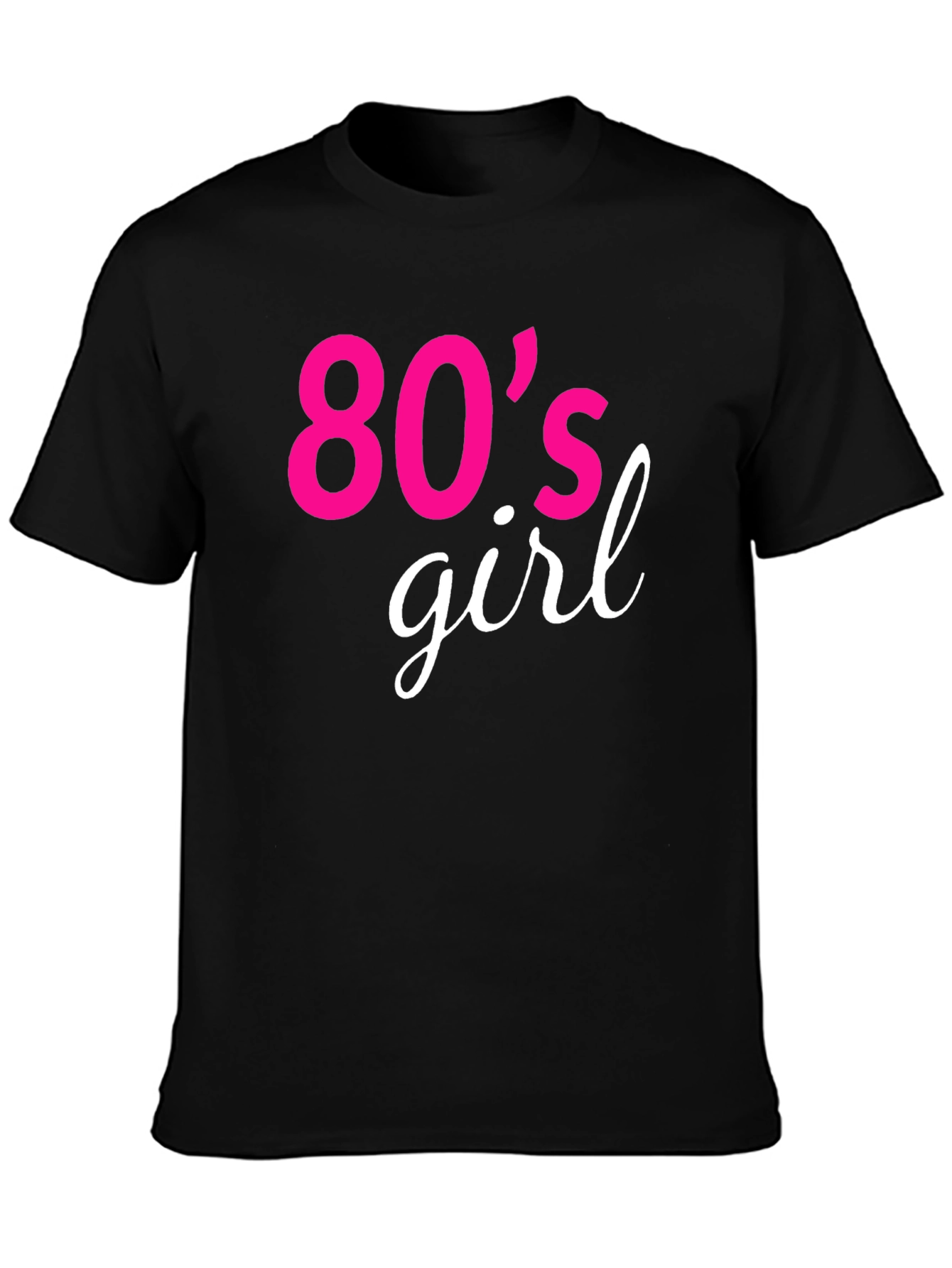 80s Girl Retro Graphic Tee - Black