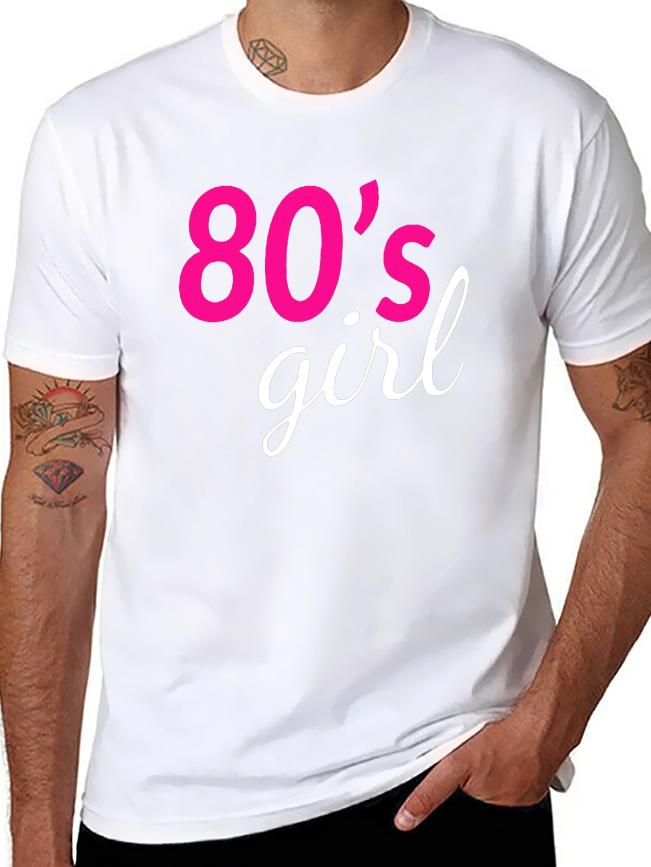 80s Girl Retro Graphic Tee - Black