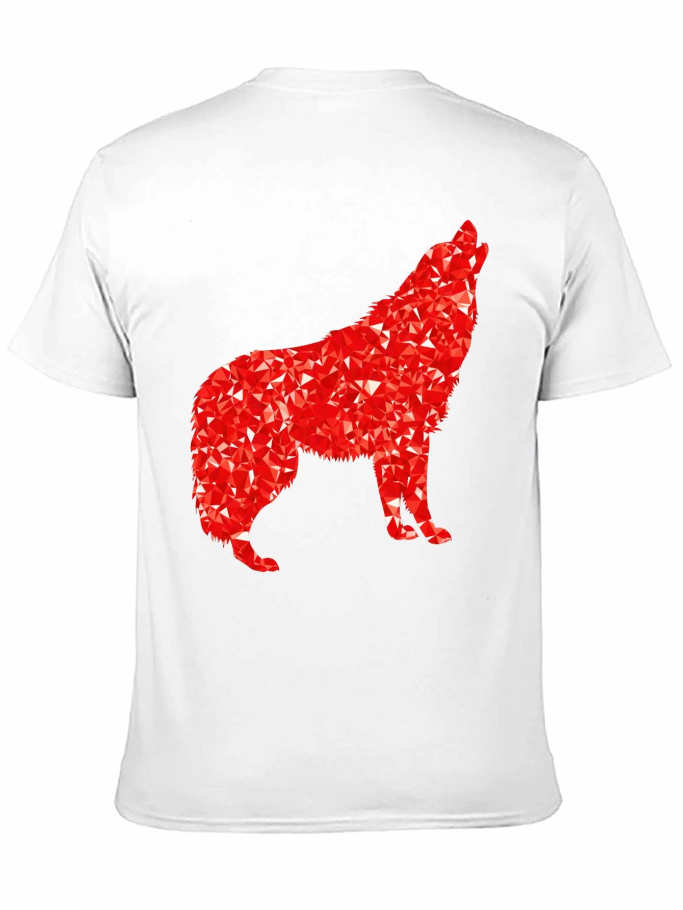 Geometric Wolf Graphic Tee - Black