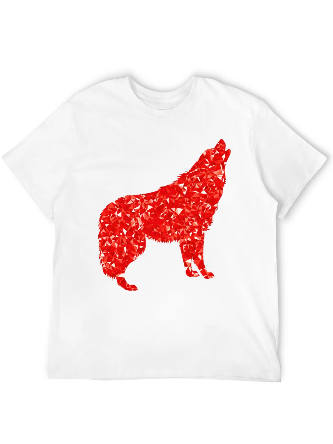 Geometric Wolf Graphic Tee - Black