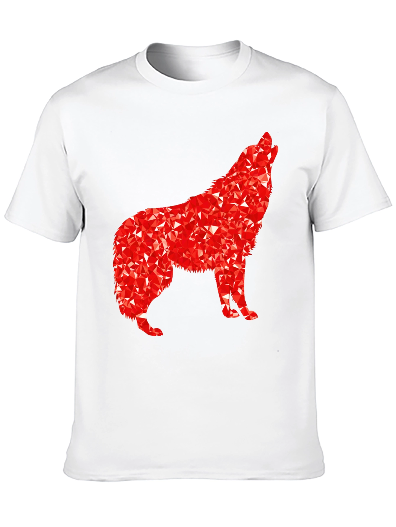 Geometric Wolf Graphic Tee - Black