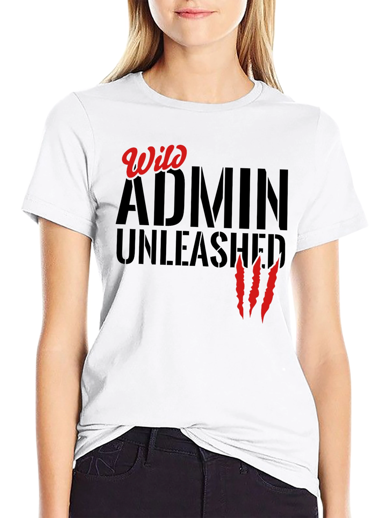 Wild Admin Unleashed Graphic Tee - Black Cotton T-Shirt
