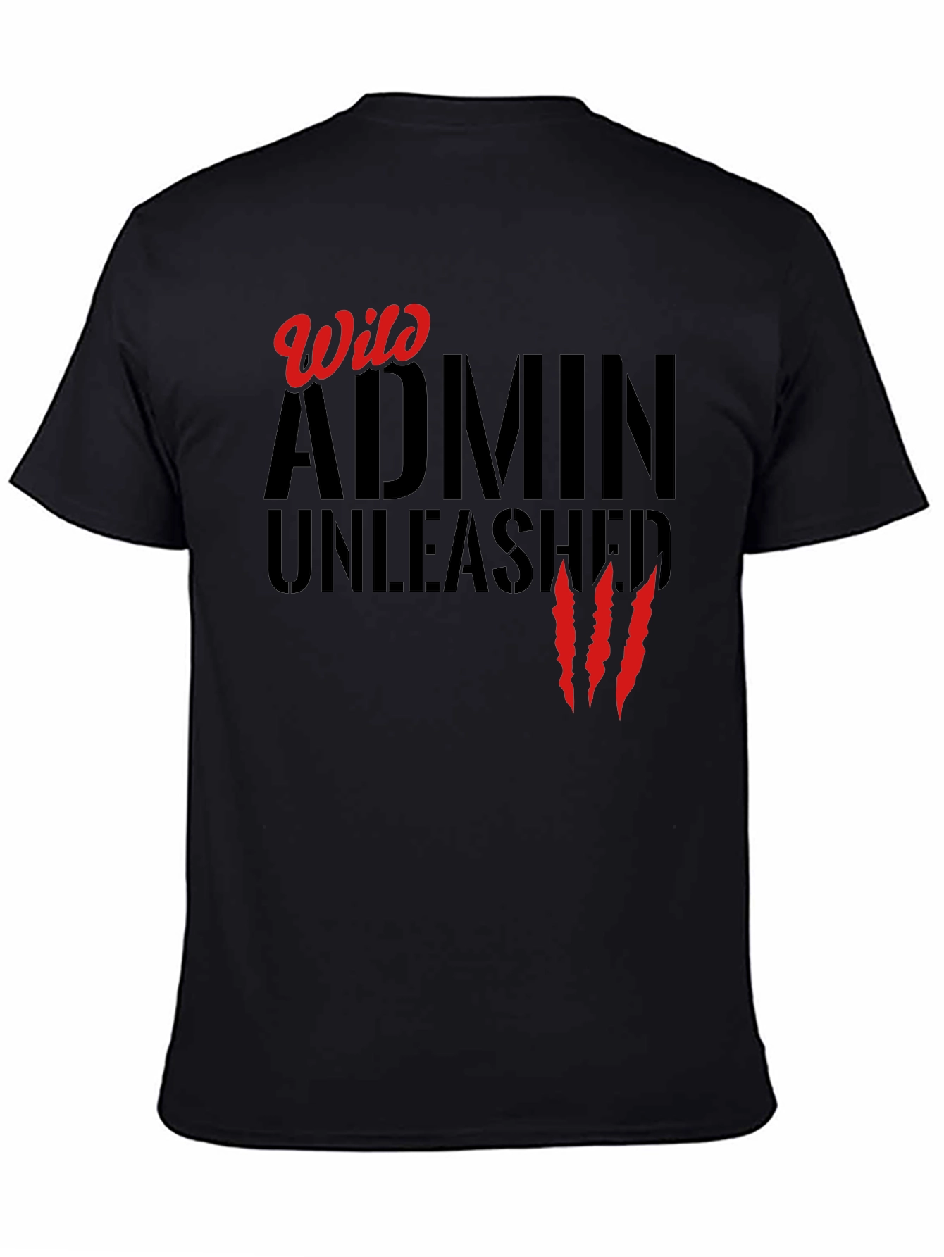 Wild Admin Unleashed Graphic Tee - Black Cotton T-Shirt