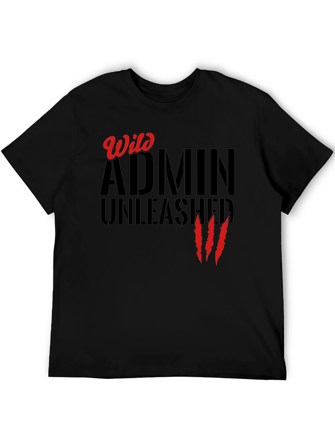 Wild Admin Unleashed Graphic Tee - Black Cotton T-Shirt